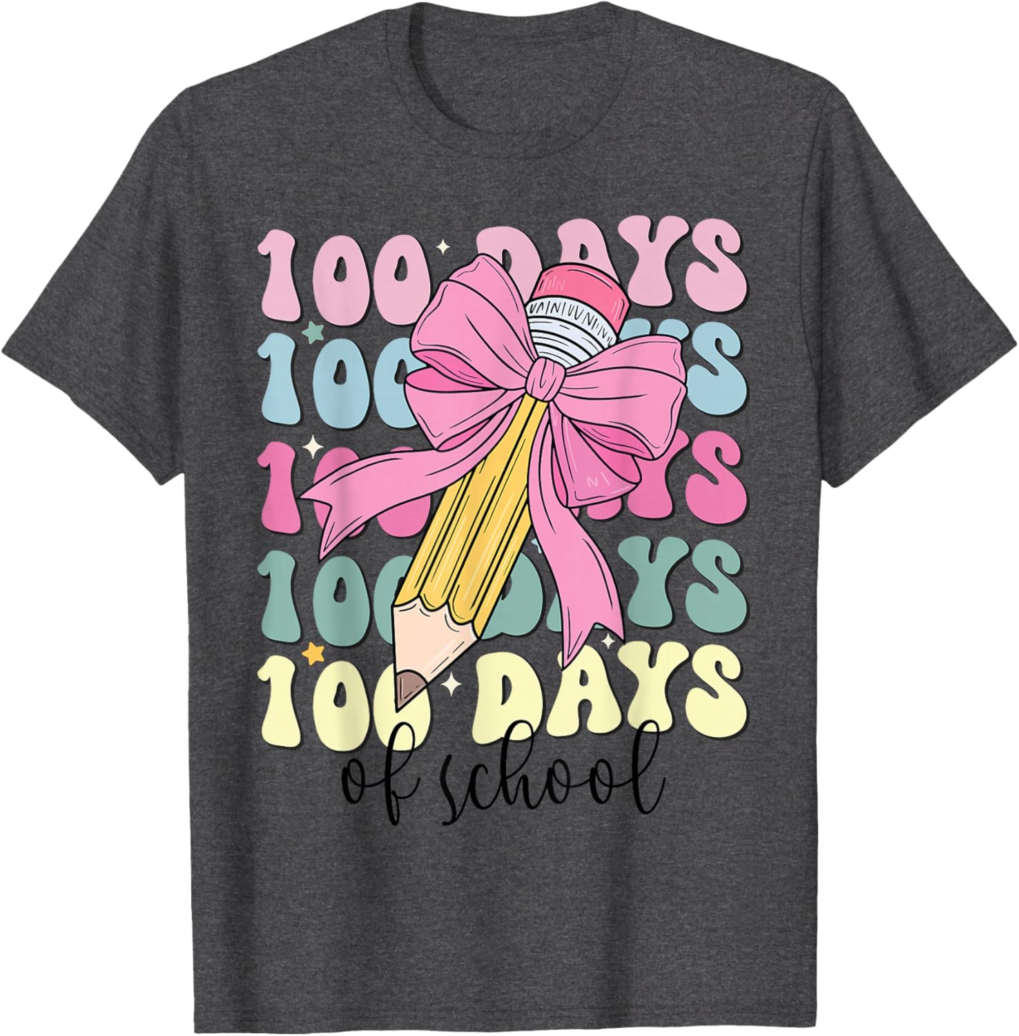 Adorable 100 Days of School Girls Coquette Bow T-Shirt for Kids - 18