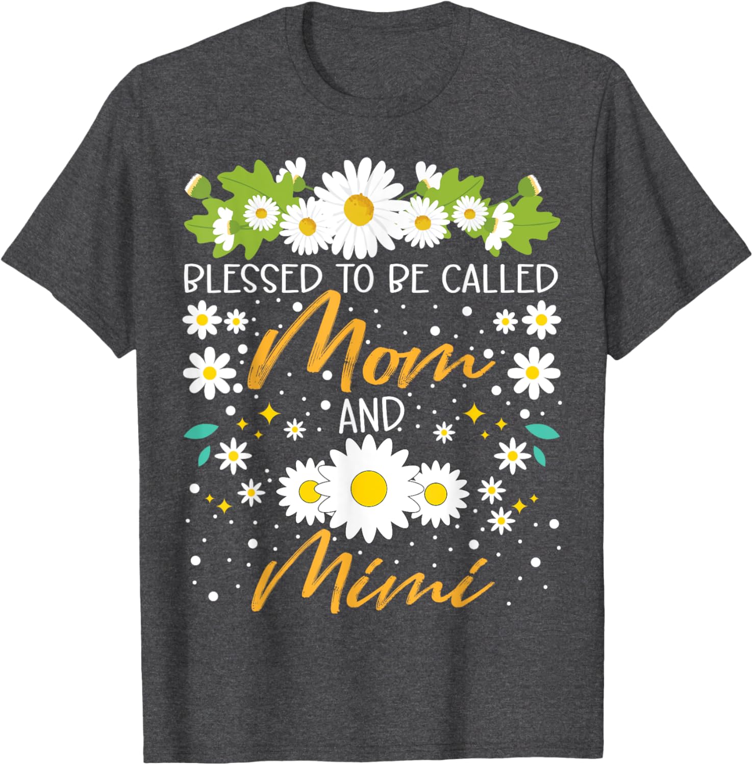 Blessed to Be Called Mom and Mimi Daisy Floral T-Shirt for Family Fun - 2