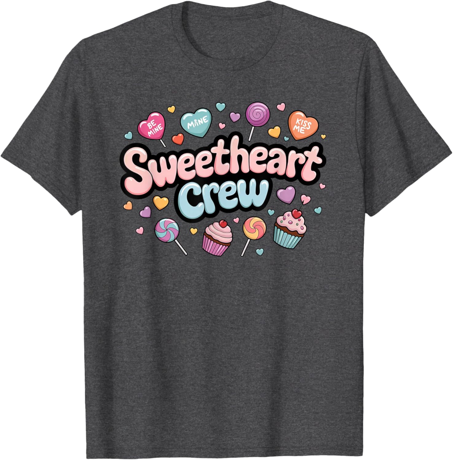 Sweetheart Crew Pastel Candy Cupcake T-Shirt for Fun and Fashion Lovers - 21