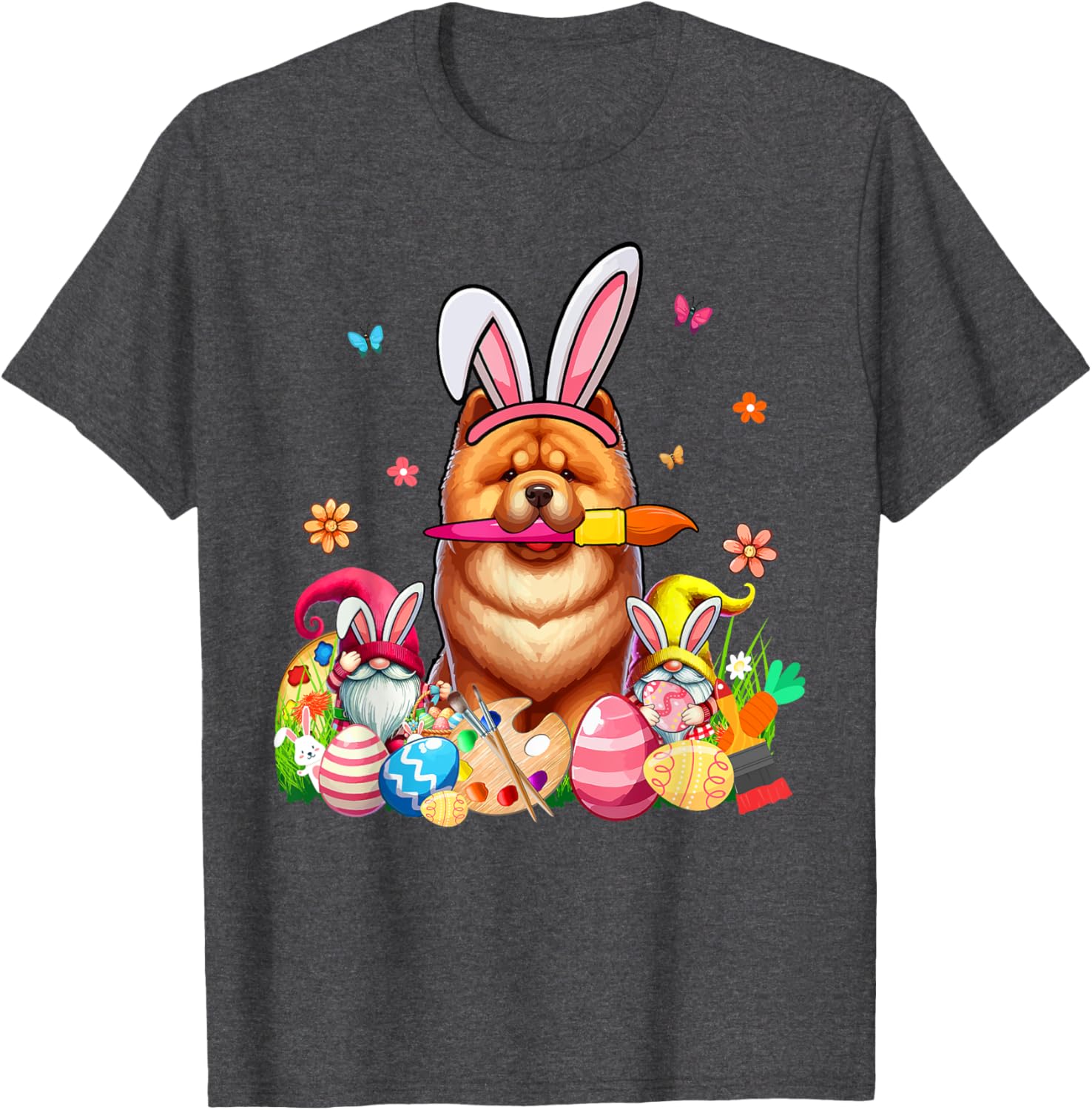 Chow Chow Cosplay Bunny Gnome Easter Eggs T-Shirt for Pet Lovers - 3