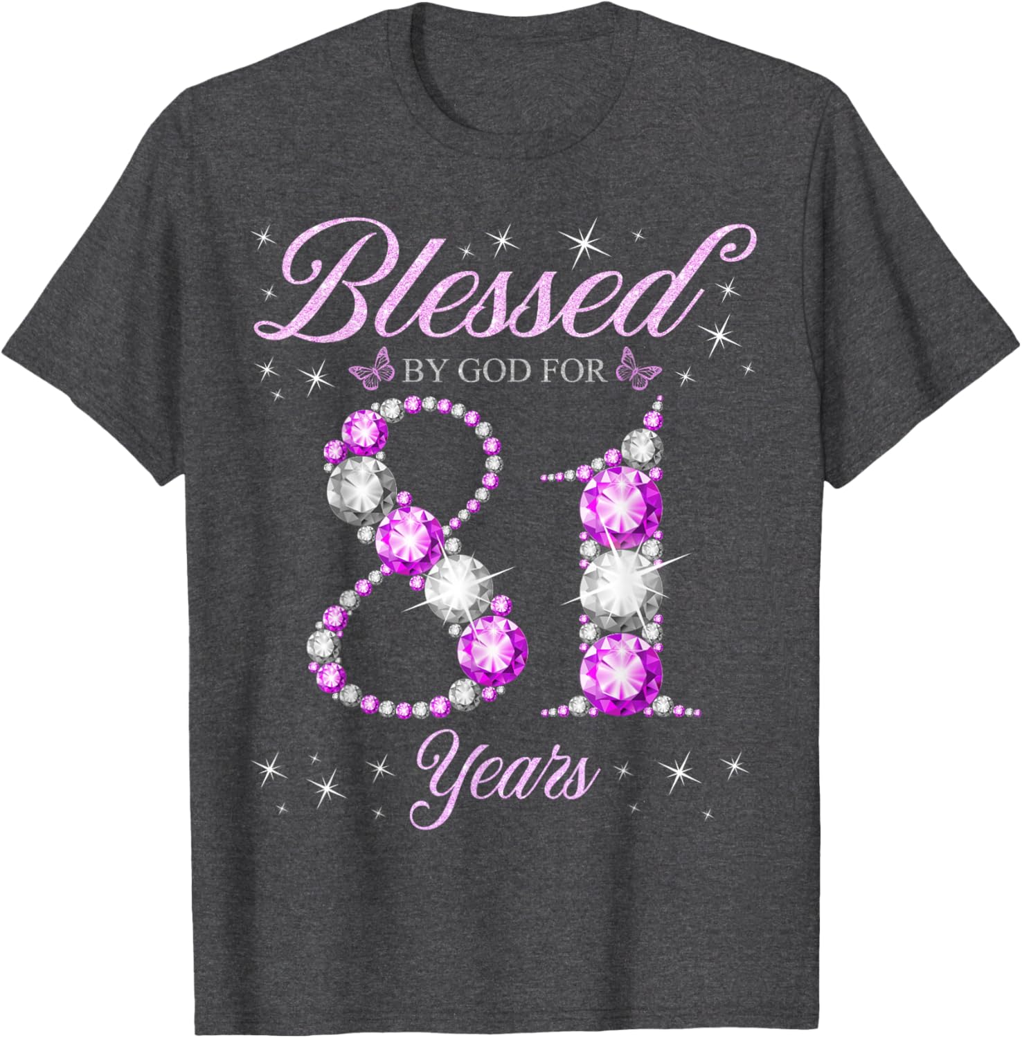 Blessed By God 81st Birthday T-Shirt for Celebrating 81 Years - 1