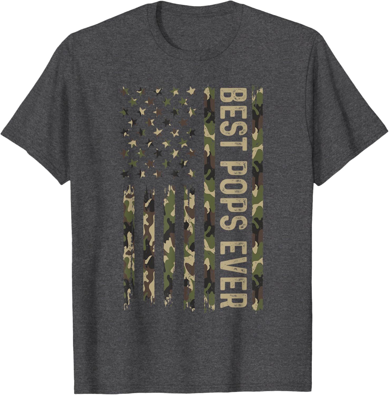 Best Pops Ever Camouflage Flag T-Shirt for Father's Day Gifts - 6