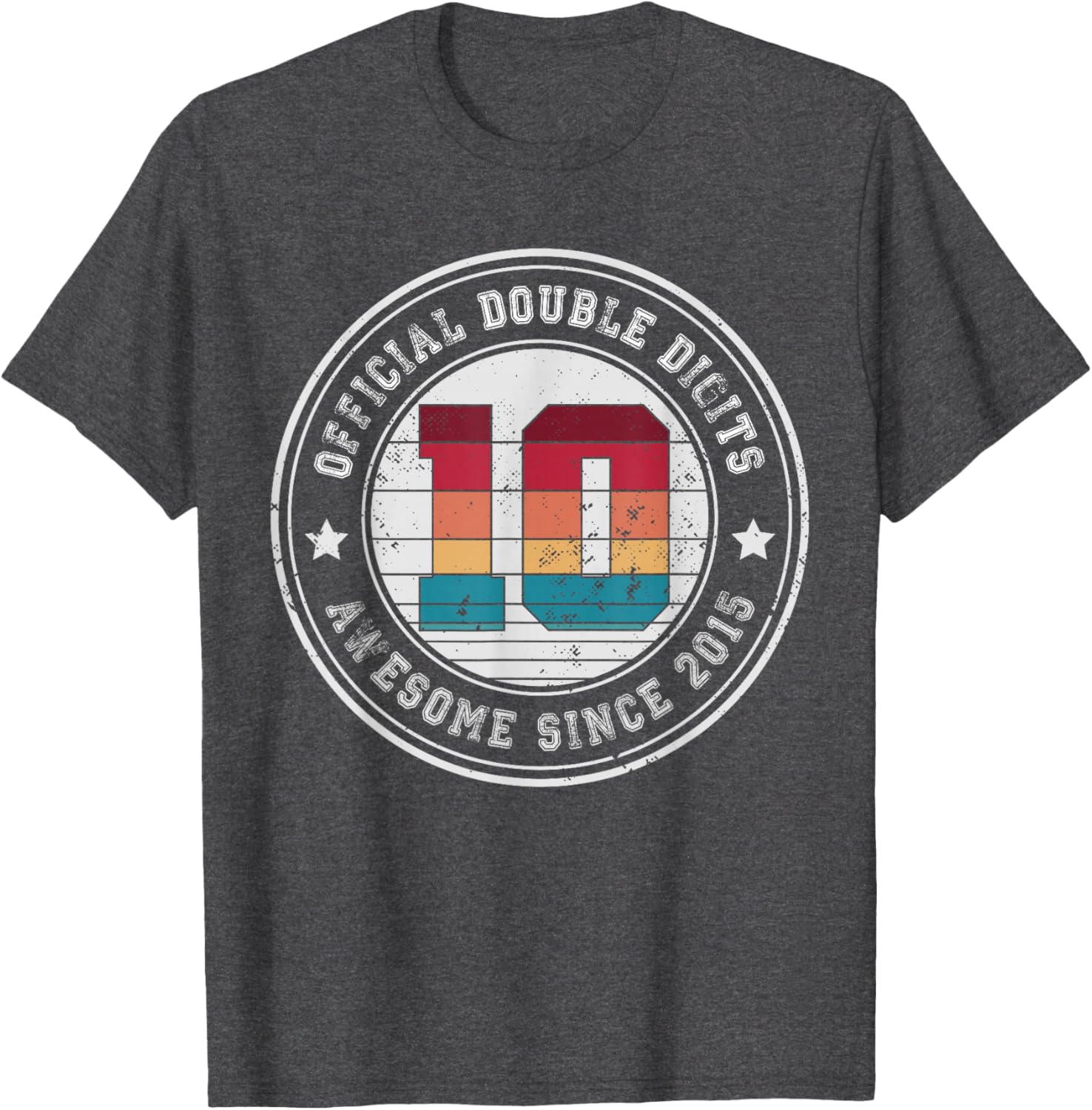 Celebrate 10th Birthday with Fun Ten Years Old Double Digits T-Shirt - 6