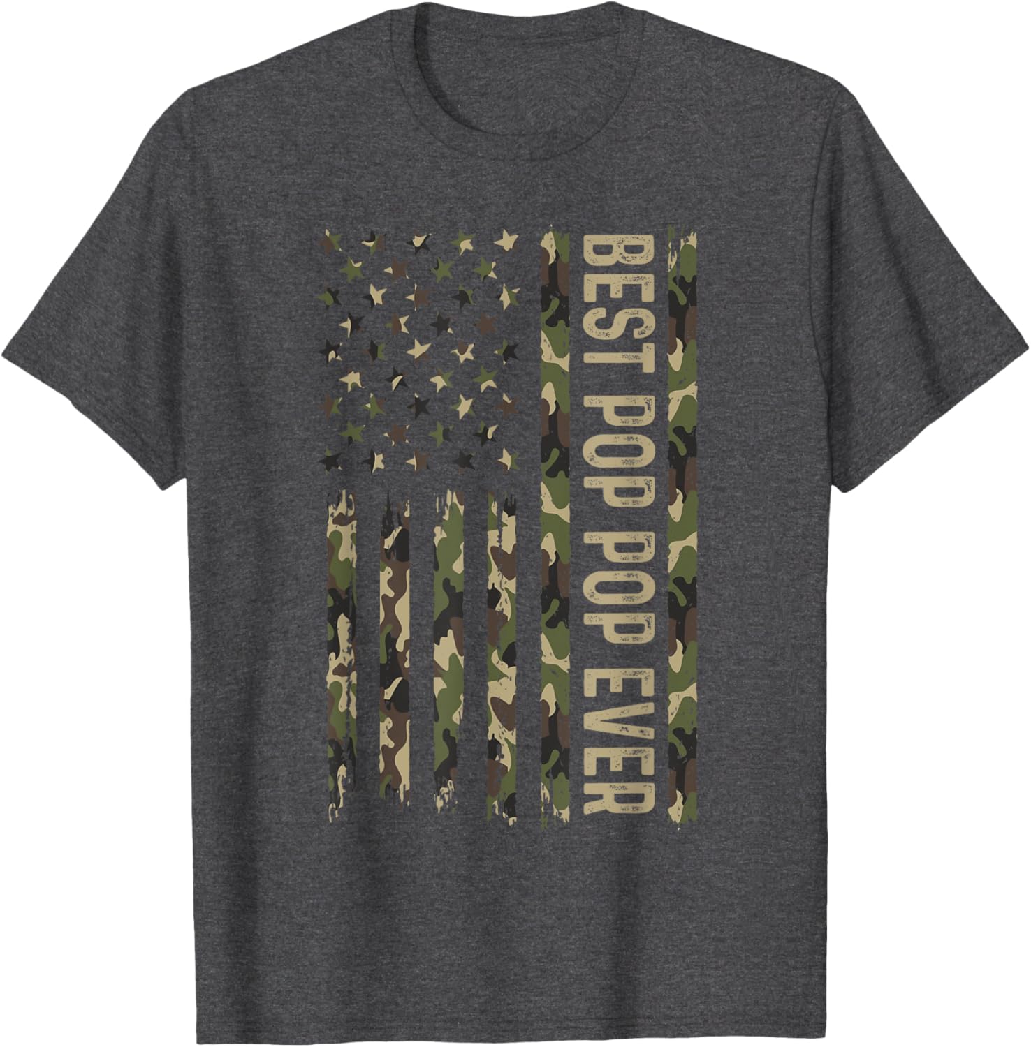 Best Pop Pop Ever Military Camouflage Flag T-Shirt for Dads - 17