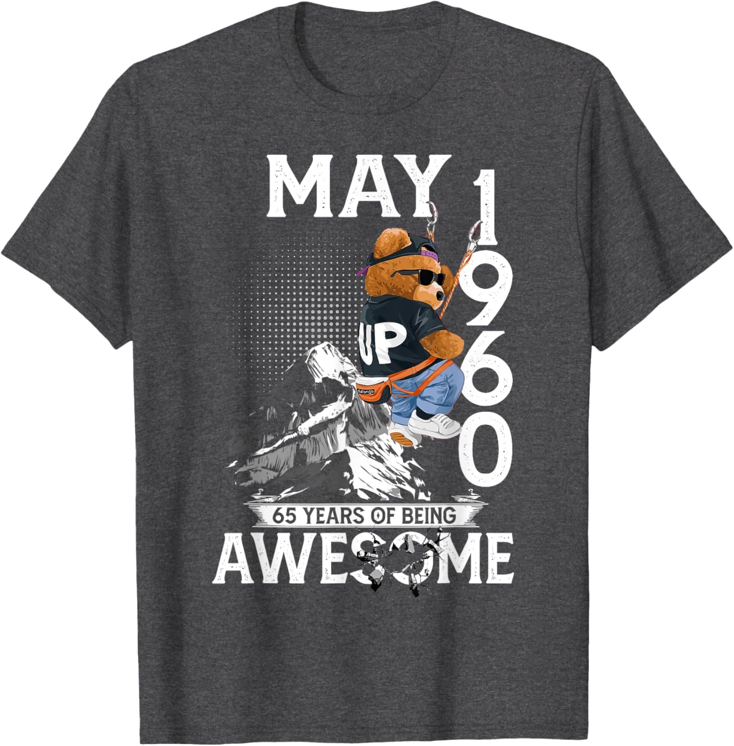 65th Birthday Bear Legends T-Shirt for Men May 1960 Vintage Style - 17