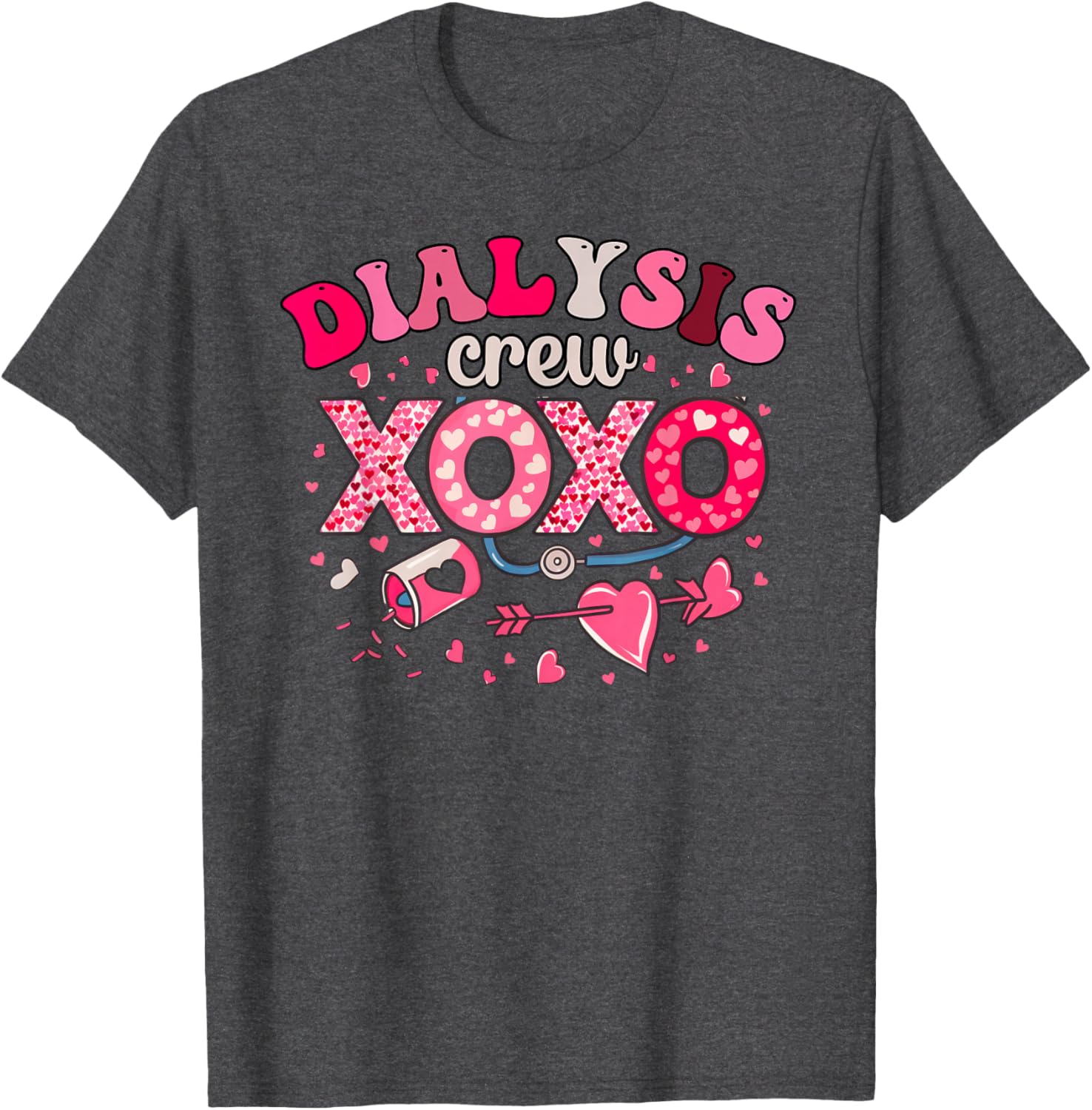 XOXO Dialysis Nurse Valentine's Day T-Shirt for Caregivers 2025 - 8