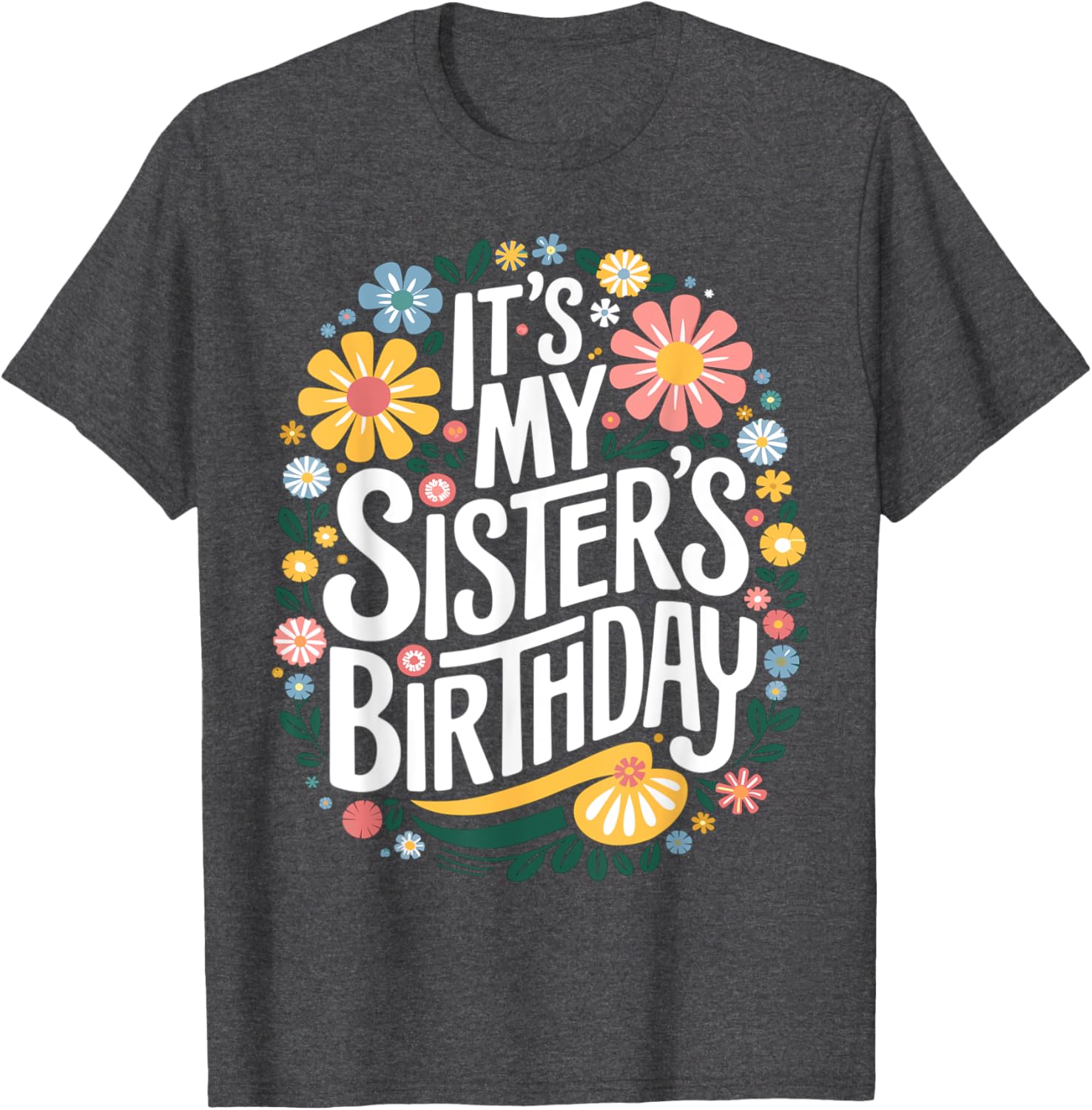 Colorful Floral T-Shirt for Sisters Birthday - Women and Kids Design - 2