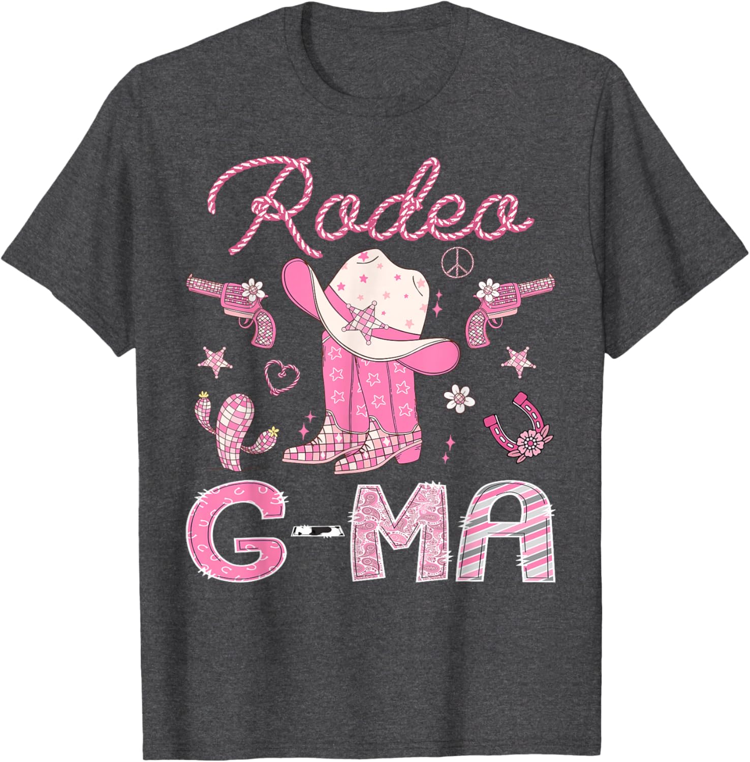 Rodeo G-Ma 1st Birthday Pink Boots Disco Cowgirl T-Shirt for Girls - 3