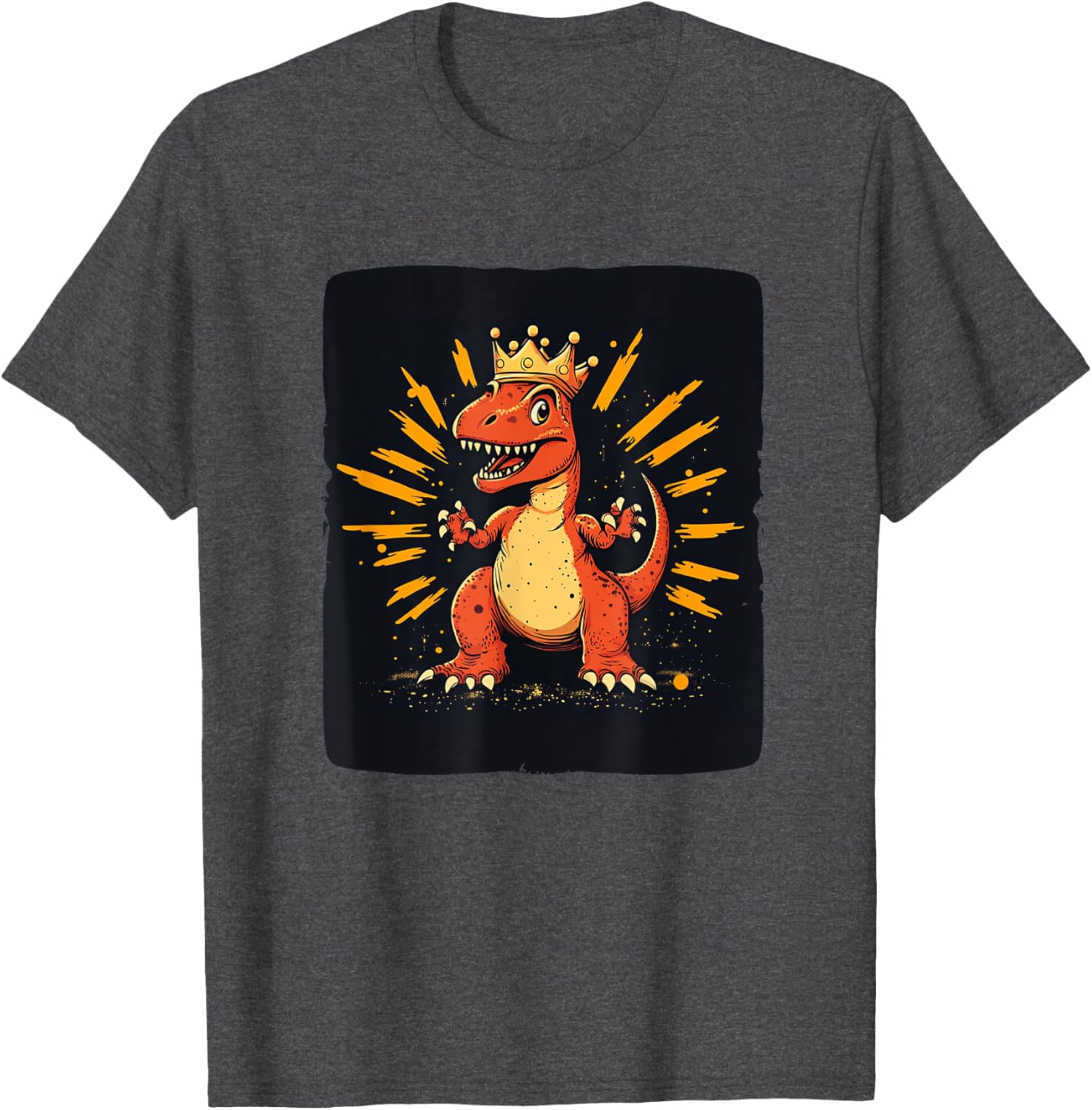 Cool Red Dinosaur Costume T-Shirt with Crown for King Lovers - 10