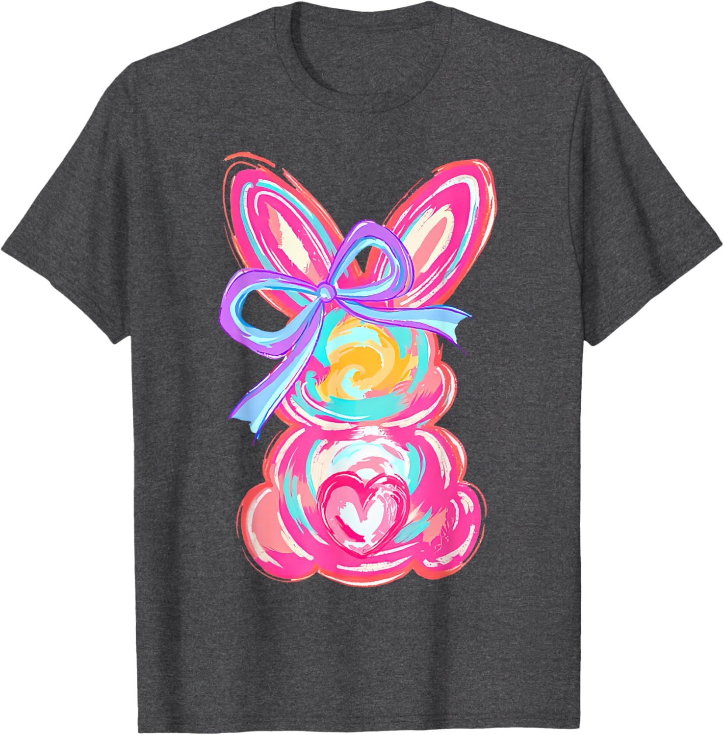 Coquette Bow Bunny Easter Shirt for Women and Girls Fun T-Shirt - 25