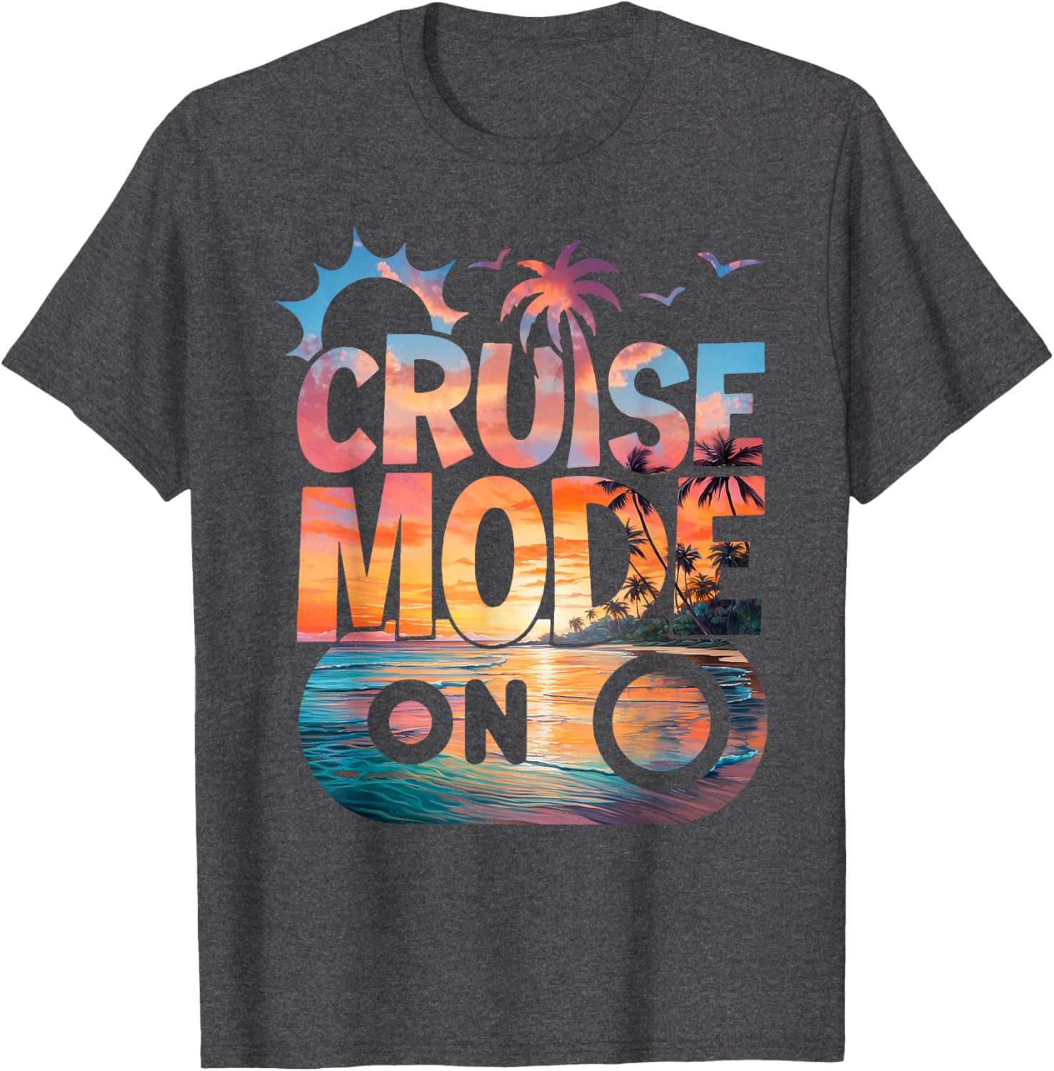 Cruise Mode On Tropical Sunset Family T-Shirt for Fun Vacation Vibes - 14