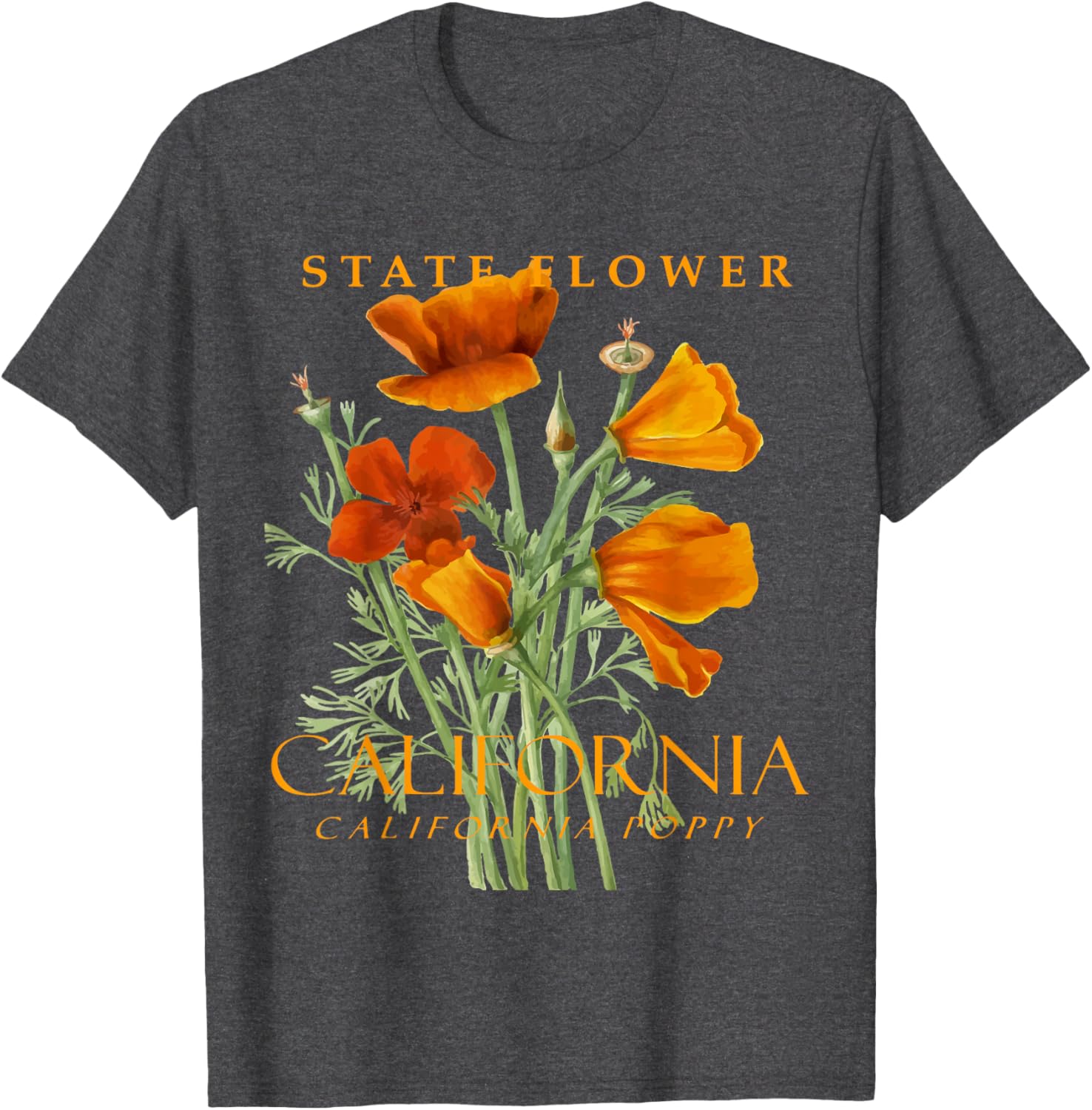 California Poppy T-Shirt for Nature Lovers - Stylish Floral Apparel - 7