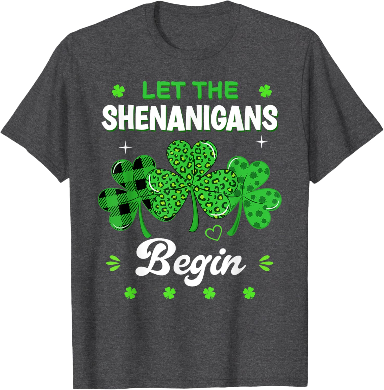 St Patricks Day Shamrock Leopard Print T-Shirt for Men and Women - 8