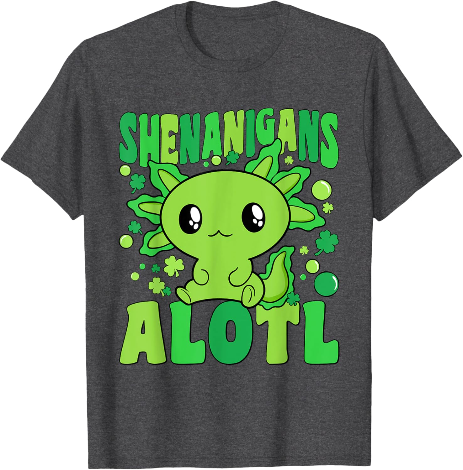 Cute Axolotl St Patricks Day T-Shirt for Kids - Fun Alotl Design - 23