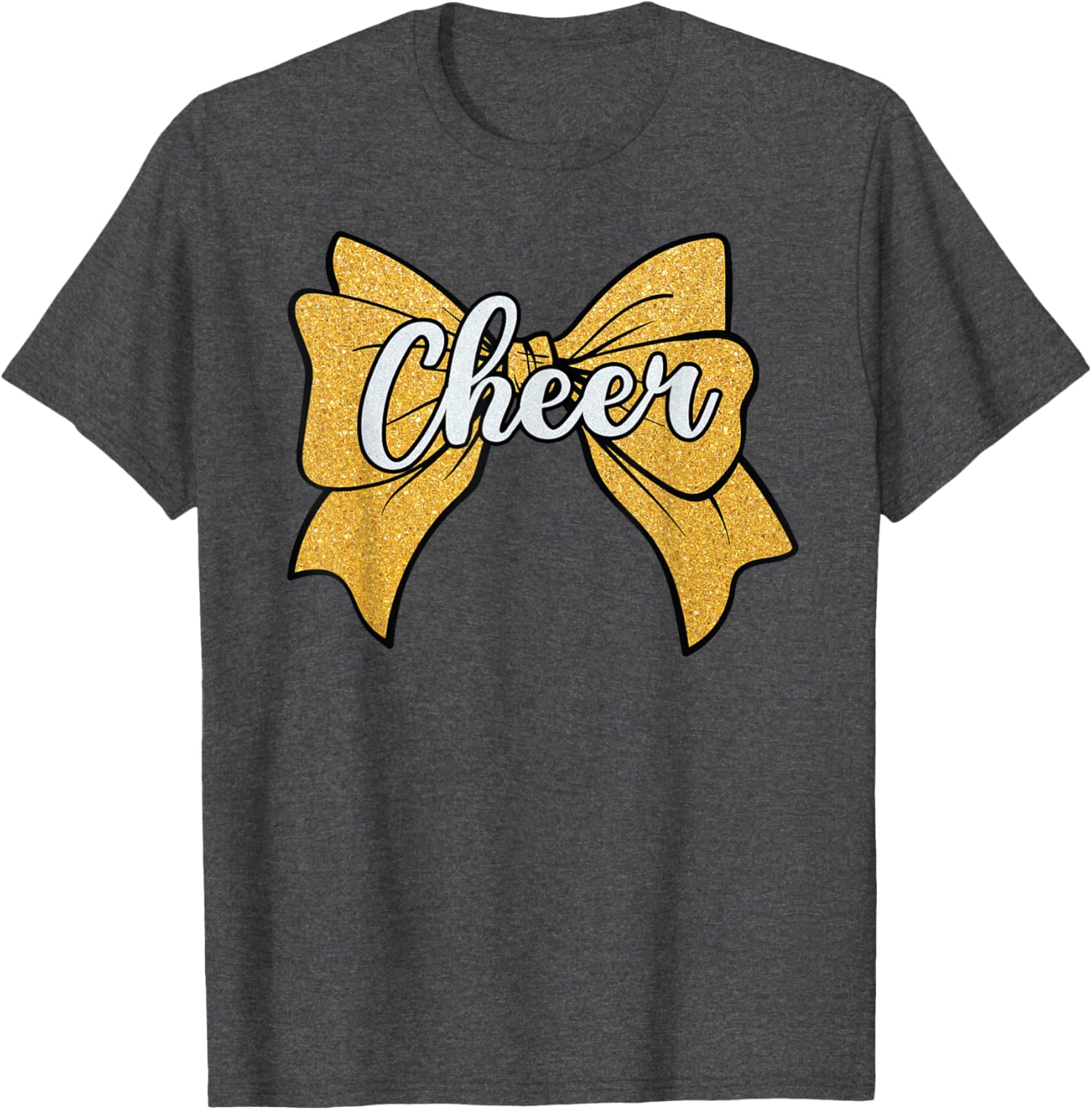 Coquette Yellow Cheerleader T-Shirt with Cheer Bow for Sport Fans - 25