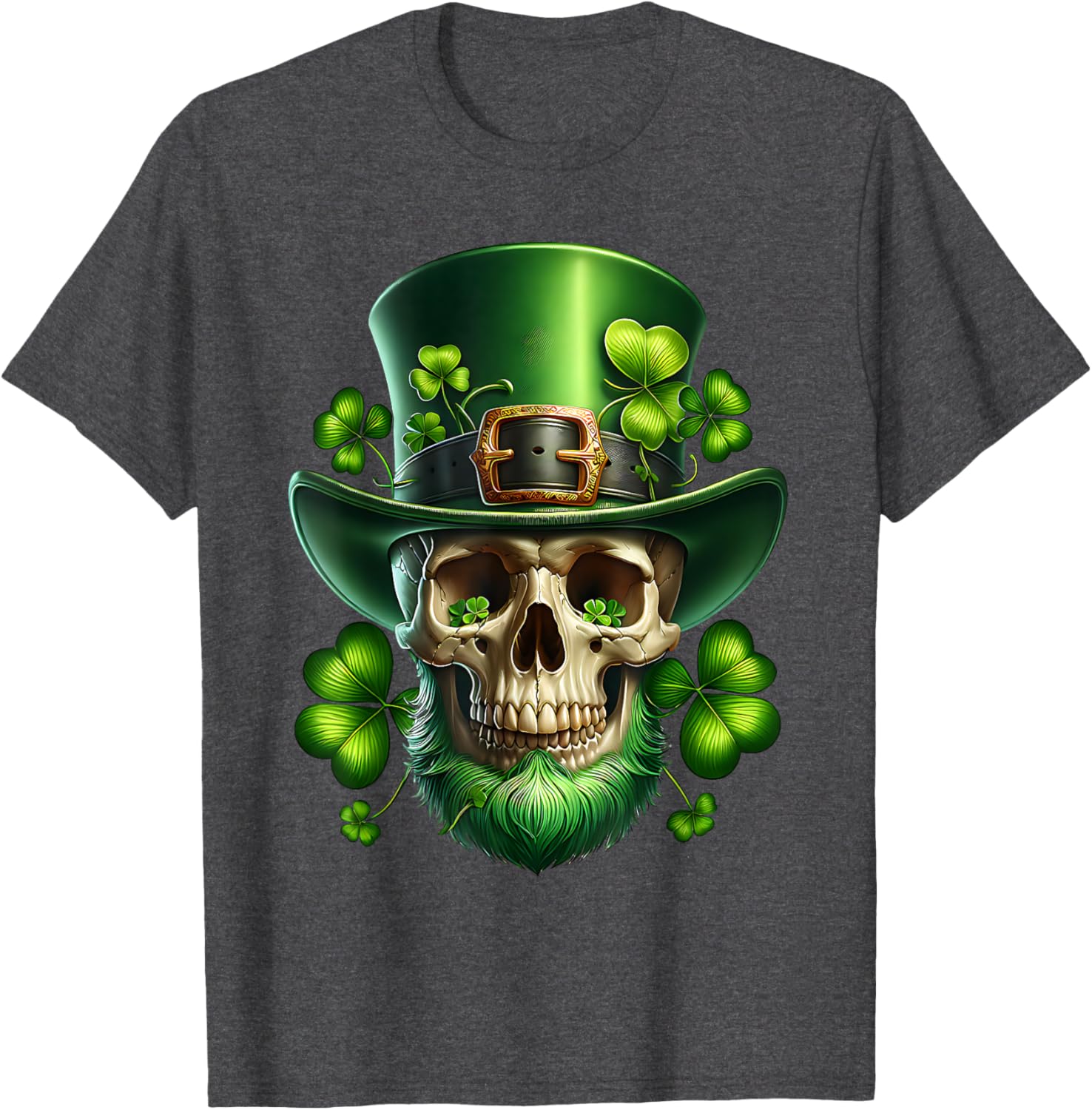 Saint Patrick's Day Sugar Skull T-Shirt for Festive Celebrations - 15