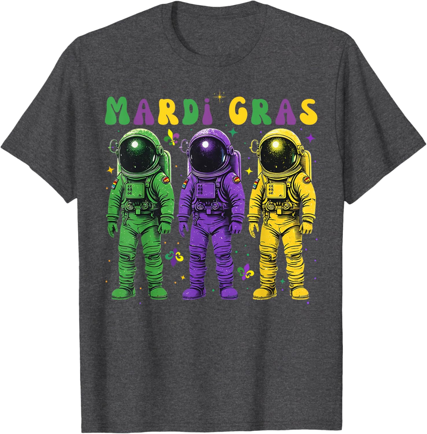 Astronaut Mardi Gras T-Shirt - Groovy New Orleans Carnival Fashion - 14
