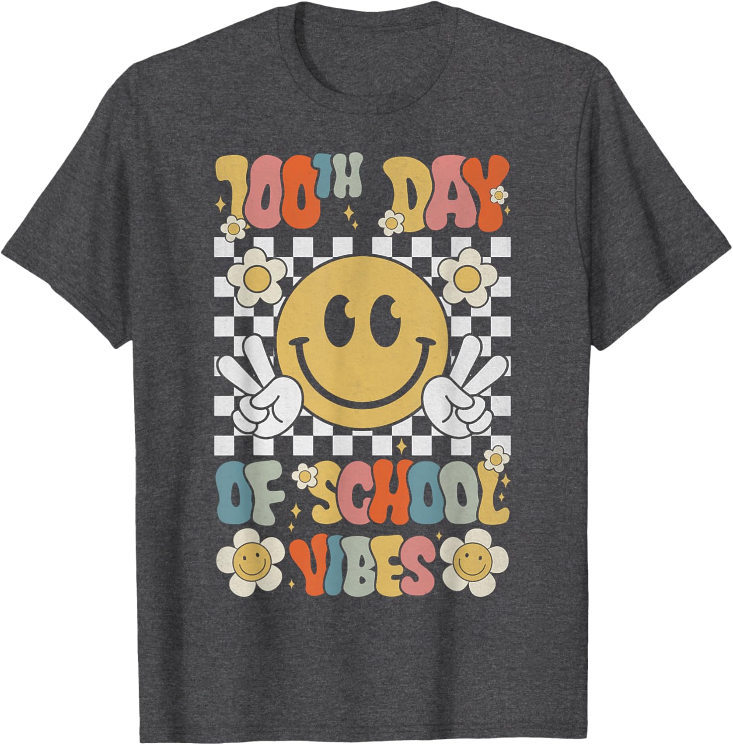 Cute 100th Day of School Smile Face T-Shirt for Kids Celebration - 10