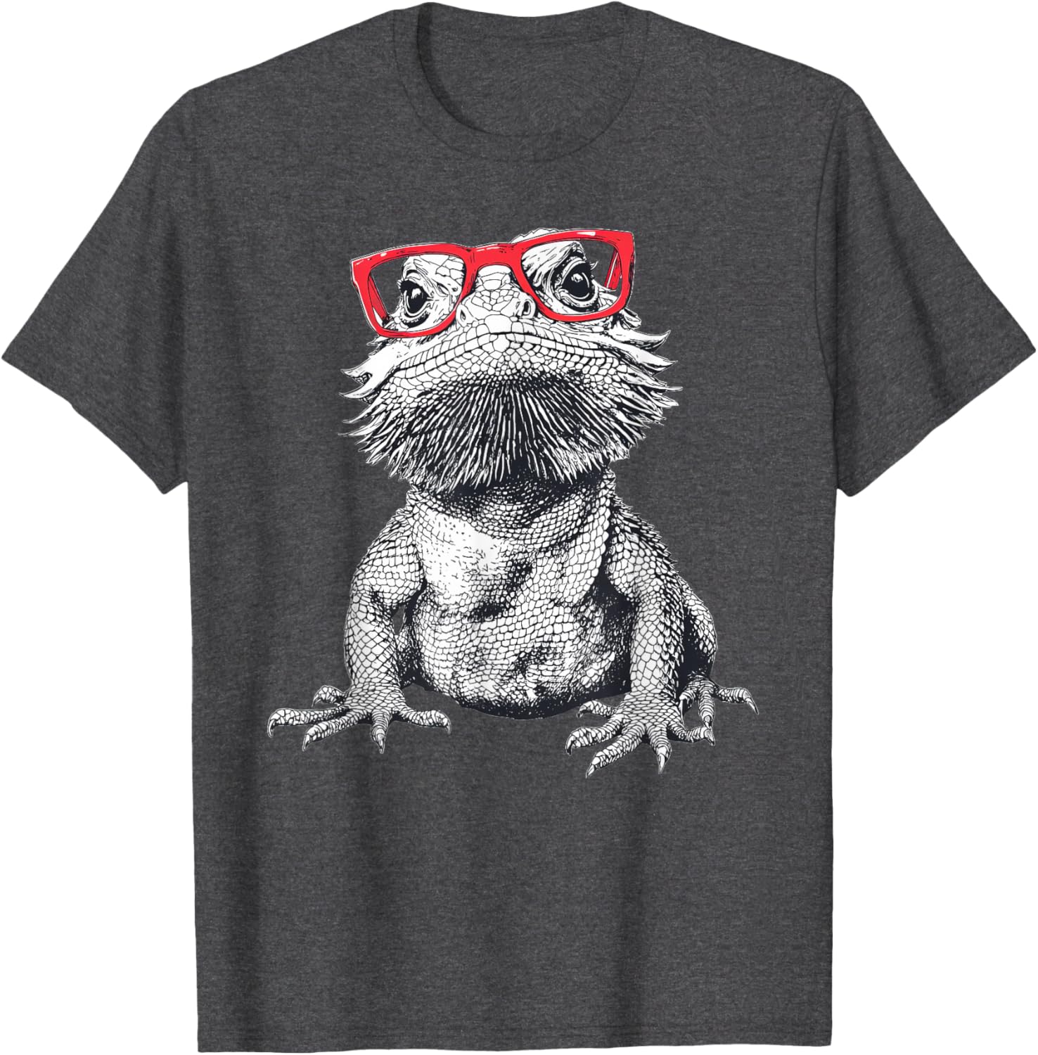 Cool Bearded Dragon Nerdy Glasses T-Shirt for Fun Animal Lovers - 3