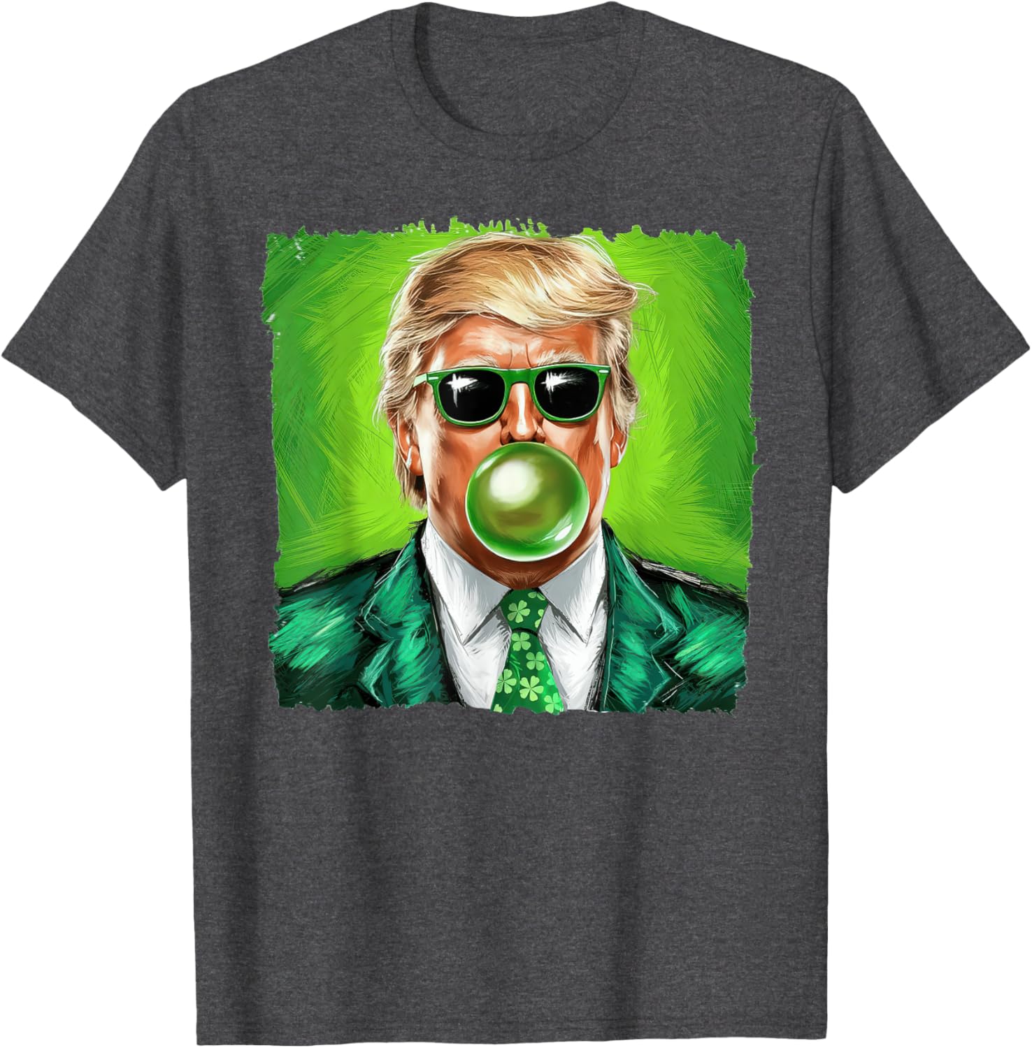 Trump Bubble Gum Sunglasses St. Patrick's Day T-Shirt for Fun Celebrations - 11