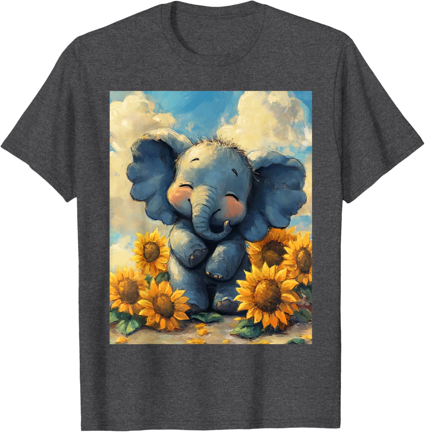 Adorable Sunflower Elephant T-Shirt for Kids - Perfect for Boys and Girls - 29