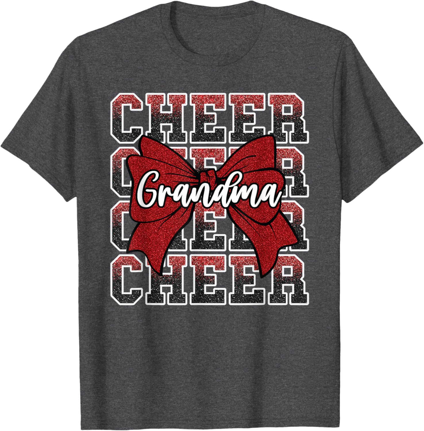 Cheer G-Ma Grandma Cheerleader Red T-Shirt for Cheer Fans and Family - 24