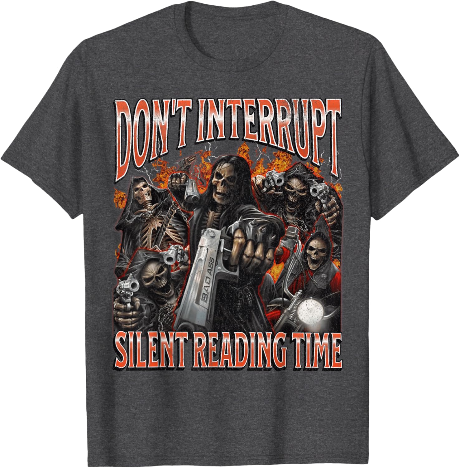 Funny Skeleton Meme T-Shirt Perfect for Silent Reading Time Lovers - 3