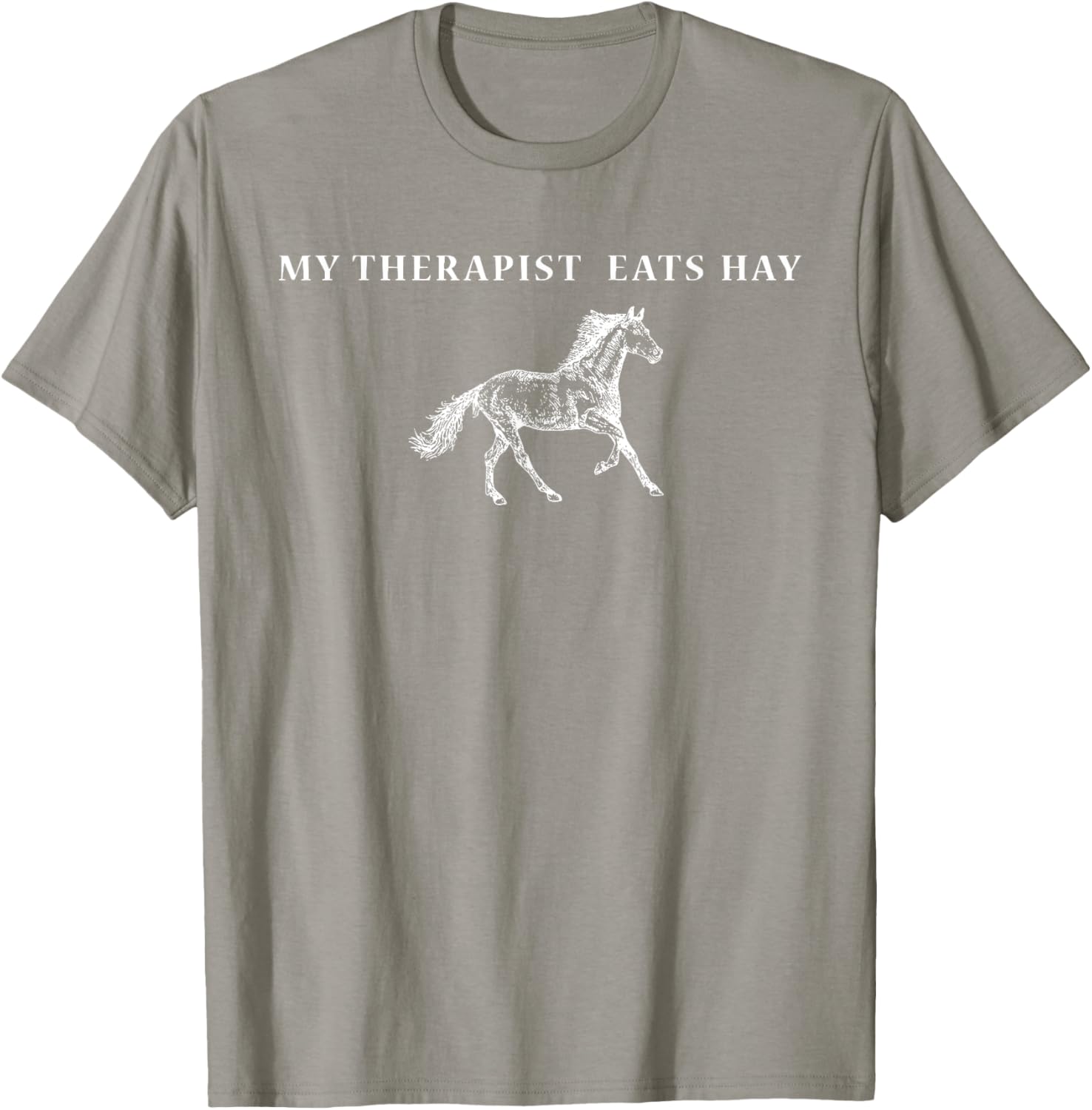 Funny Vintage Retro My Therapist Eats Hay Horse Lover T-Shirt - 5