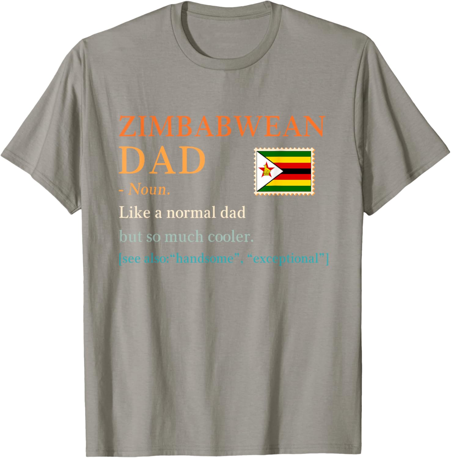 Zimbabwean Dad Definition T-Shirt with Flag for Father's Day Gift - 10
