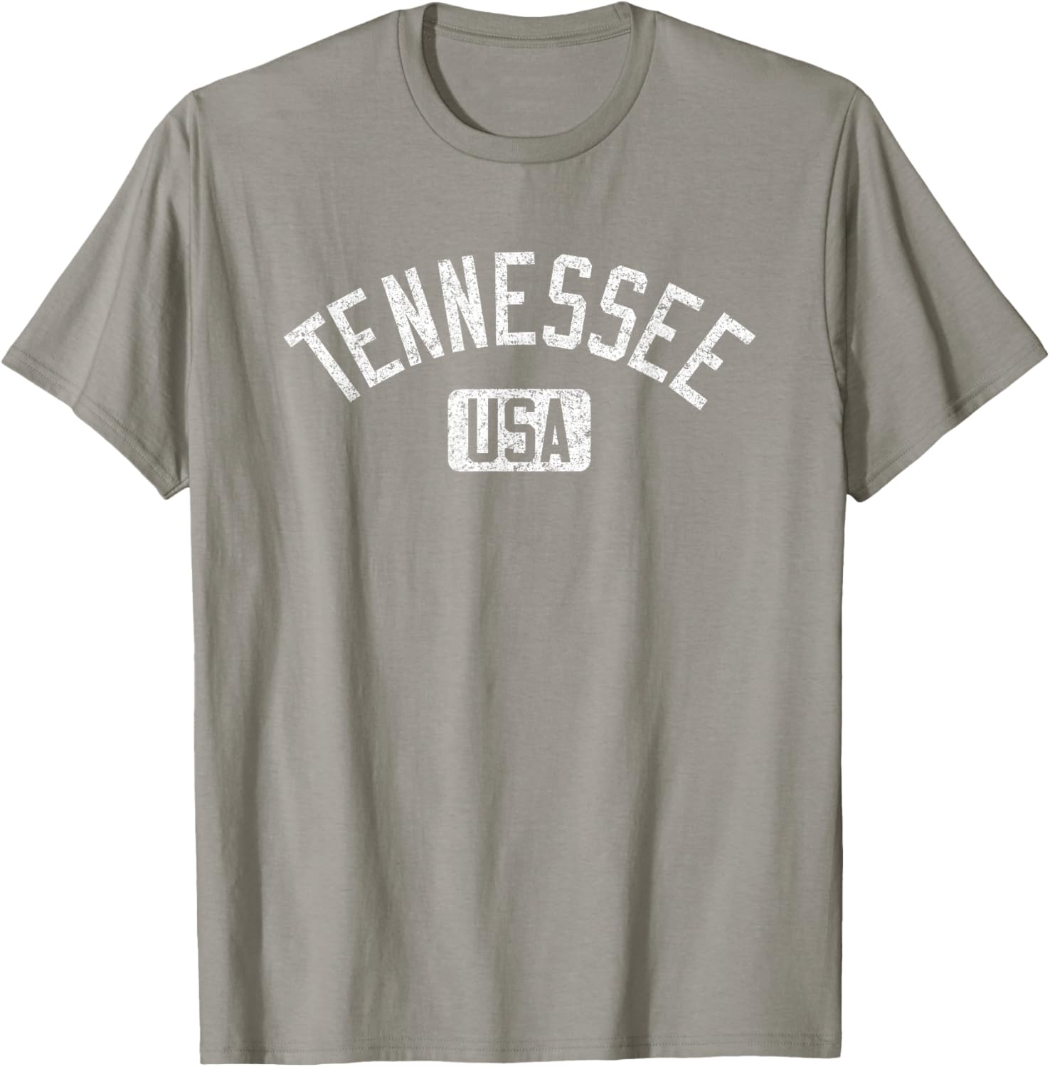 Tennessee Arched Text Distressed White Print T-Shirt for Casual Style - 19