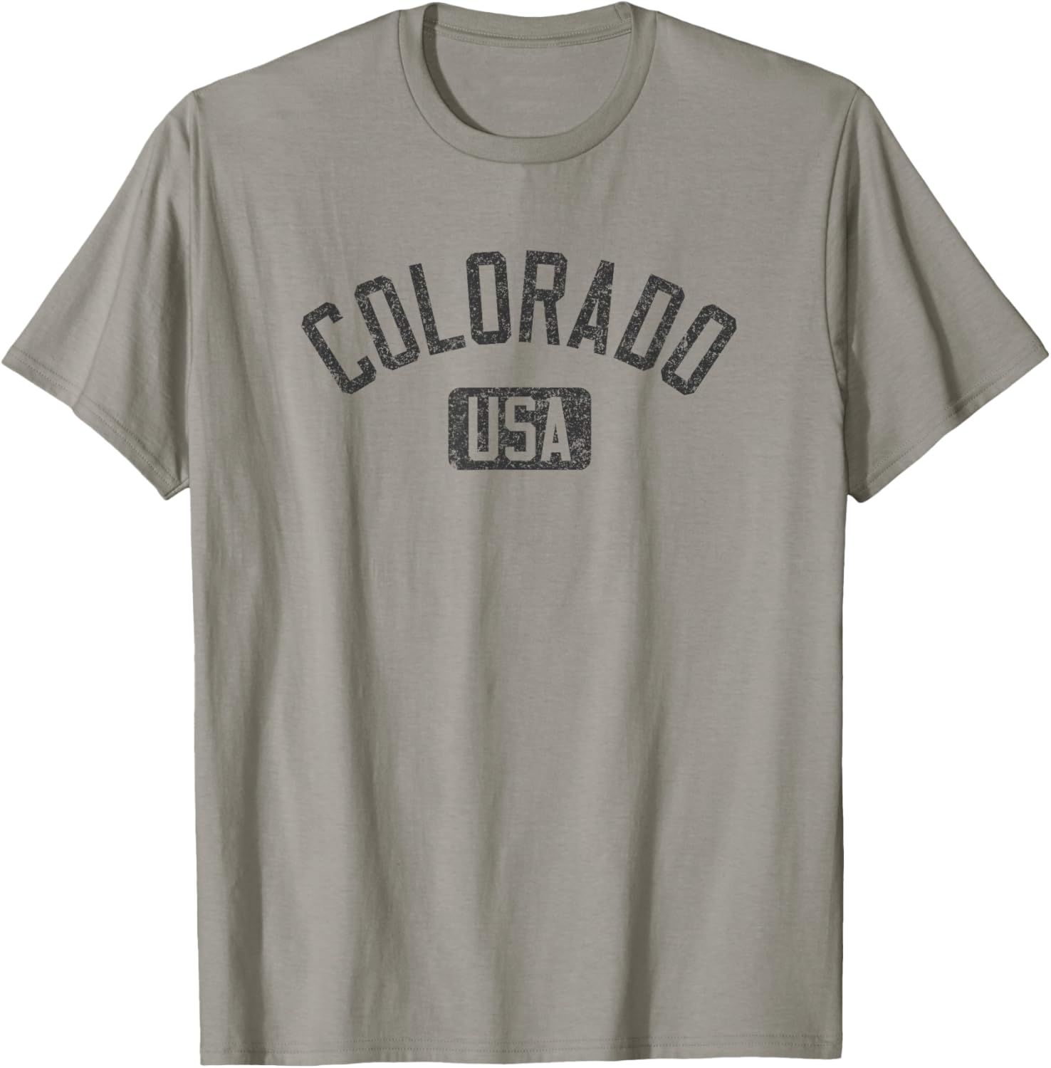 Colorado USA Arched Distressed Black Print T-Shirt for Casual Style - 9