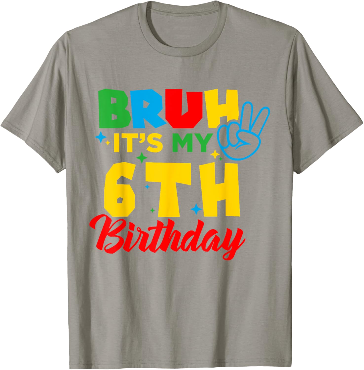 Bruh I'm 6 Gamer Bro T-Shirt for Fun 6th Birthday Celebration - 23