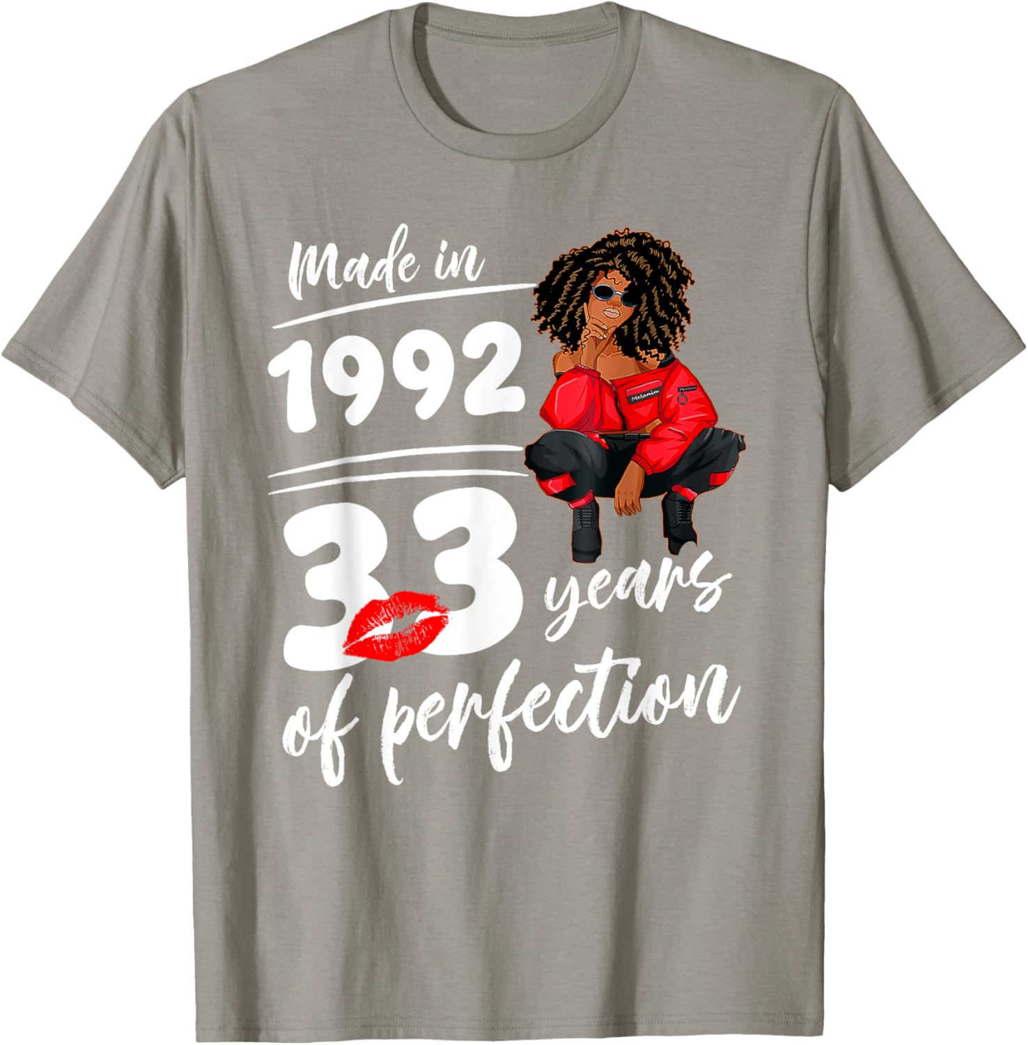 Birthday T-Shirt for Melanin Women - Made in 1992, 33 Years of Perfection - 11