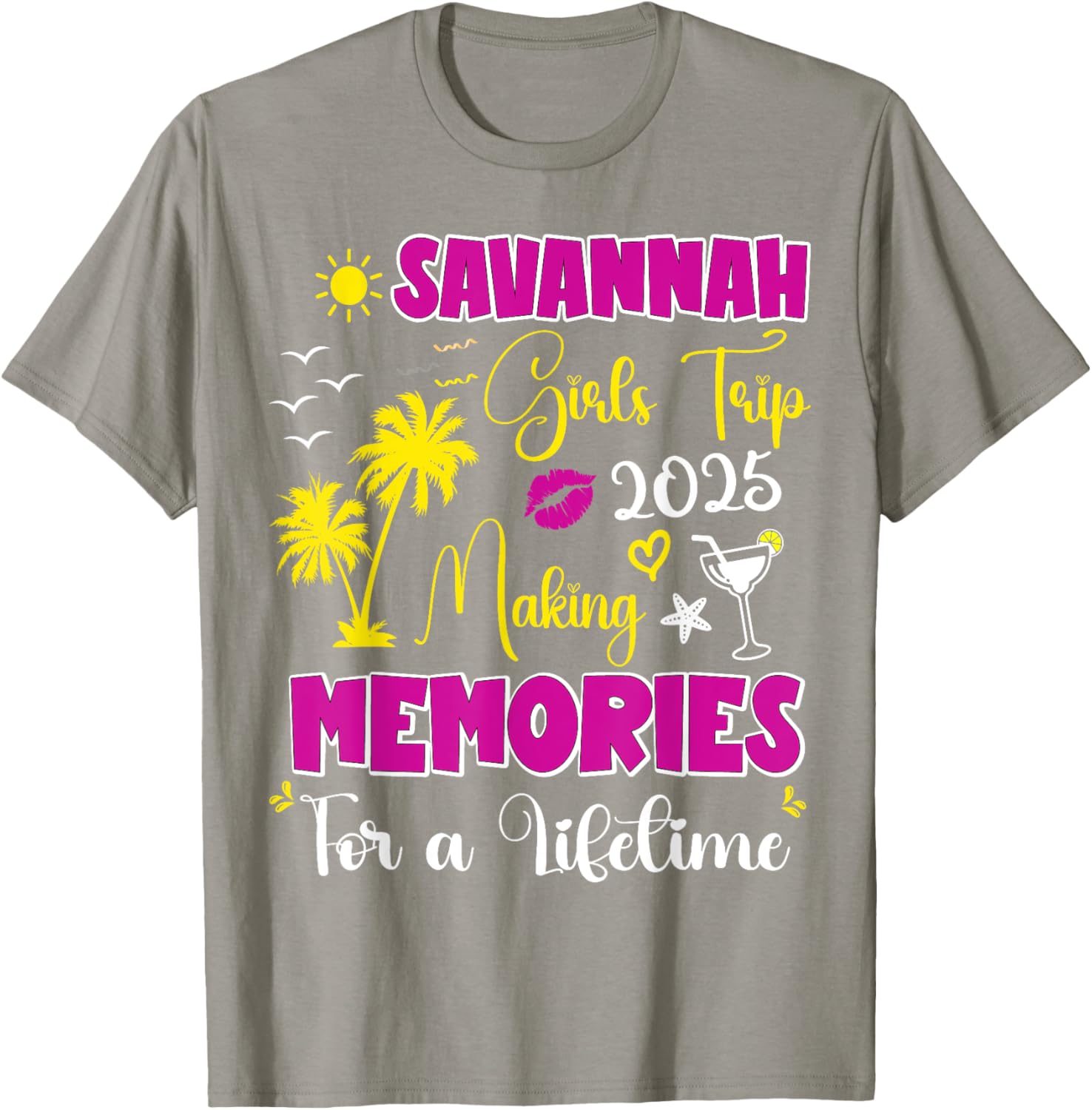Savannah Girls Trip 2025 Summer Vacation T-Shirt for Women - 8