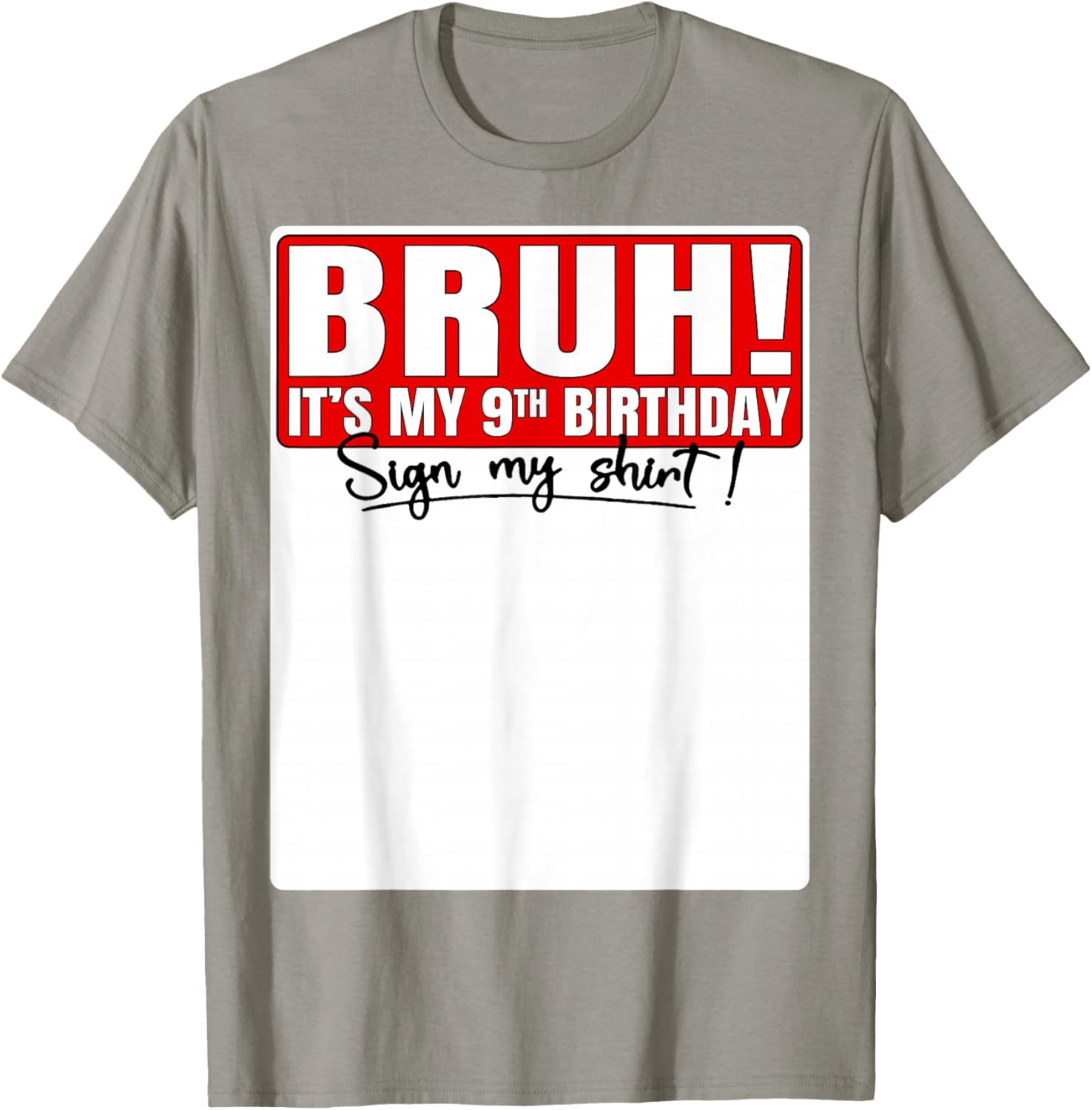 Funny Bruh It's My 9th Birthday T-Shirt for Kids Turning 9 Years Old - 14