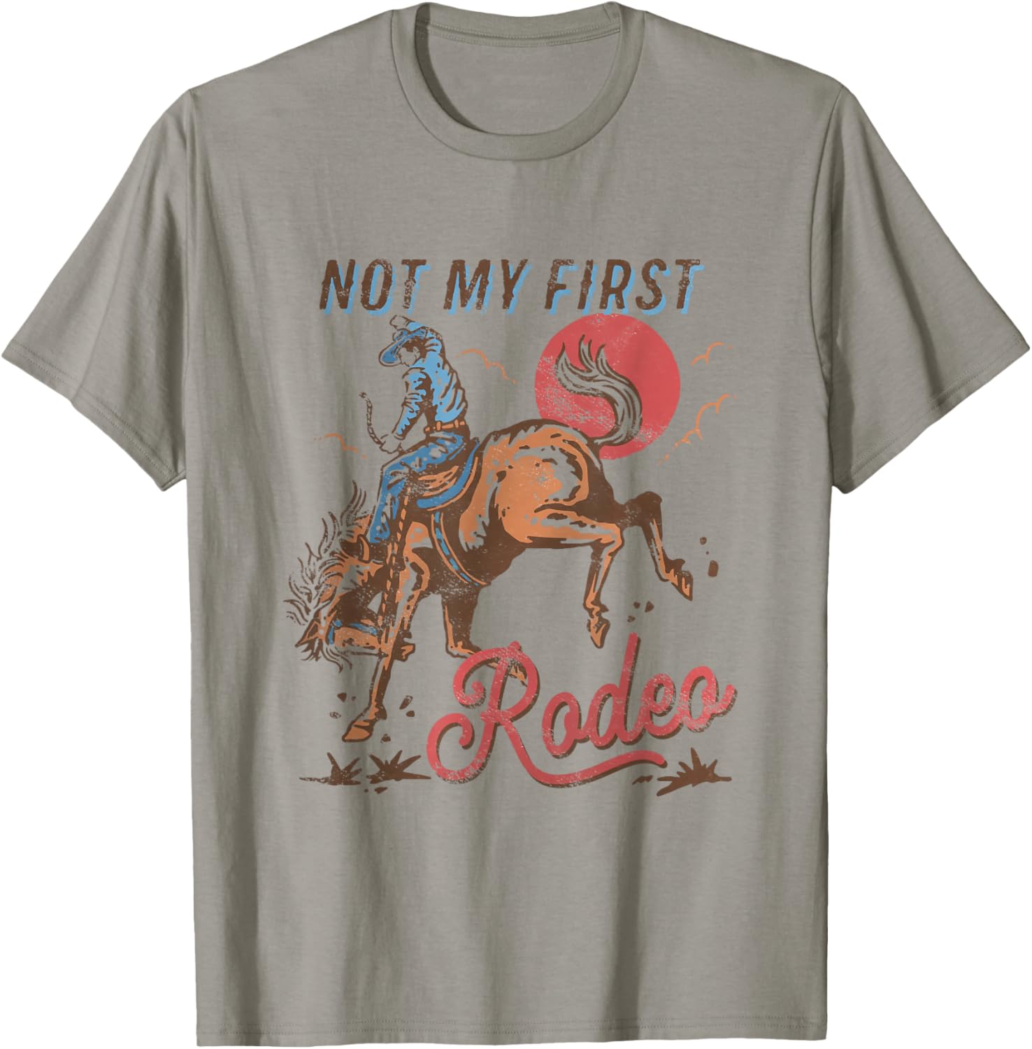 Vintage Cowboy Rodeo T-Shirt Not My First Rodeo Bronc Riding Style - 9