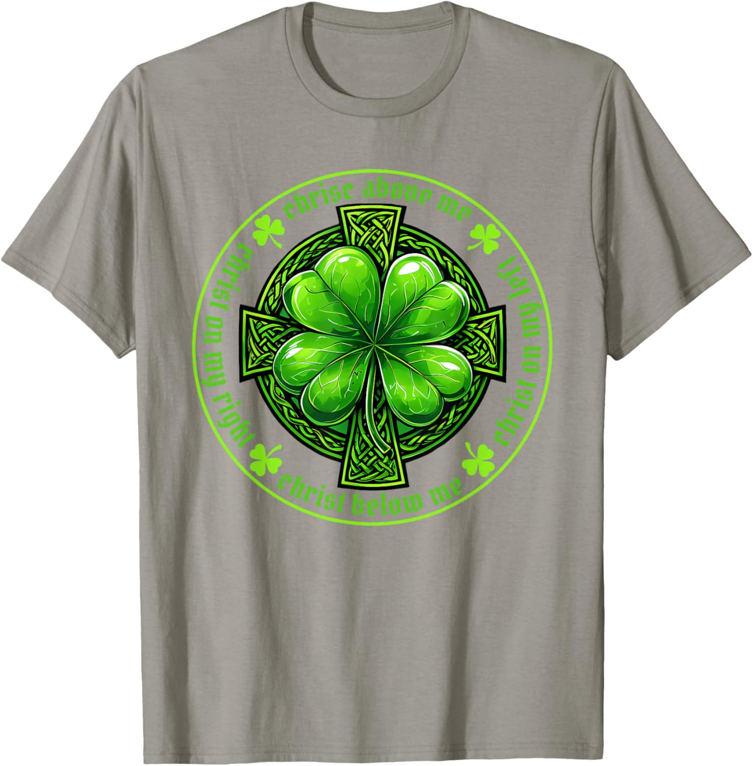St Patrick's Breastplate Prayer T-Shirt Irish Cross Design for Catholics - 8