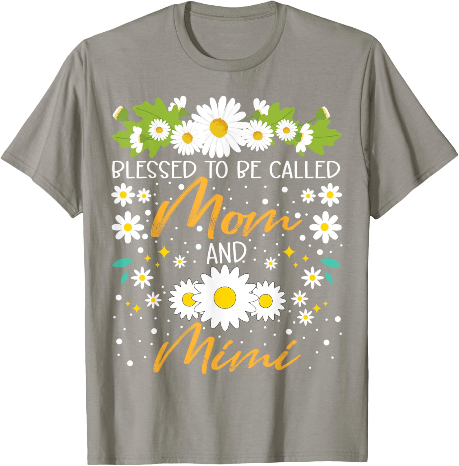 Blessed to Be Called Mom and Mimi Daisy Floral T-Shirt for Family Fun - 4