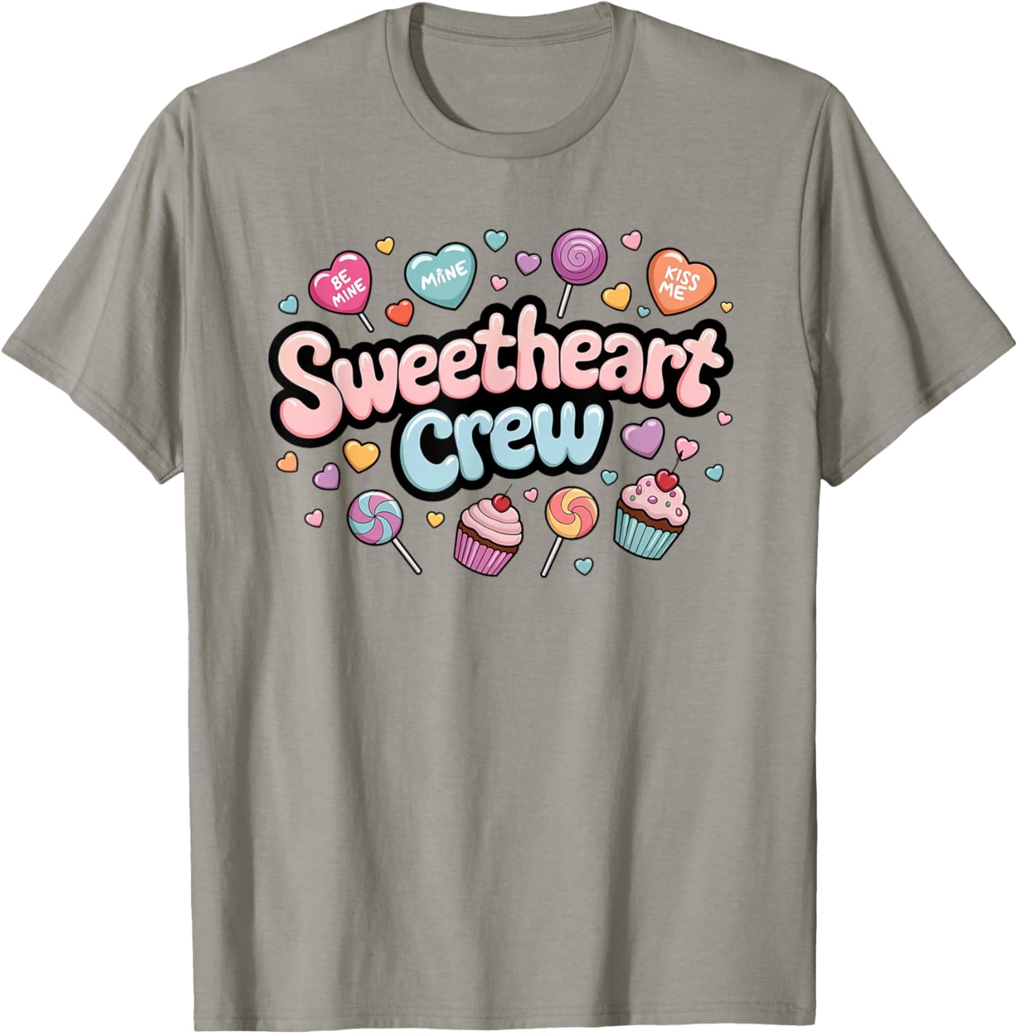 Sweetheart Crew Pastel Candy Cupcake T-Shirt for Fun and Fashion Lovers - 23