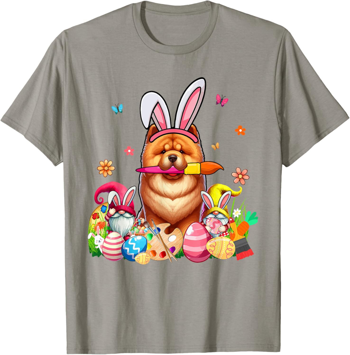 Chow Chow Cosplay Bunny Gnome Easter Eggs T-Shirt for Pet Lovers - 4
