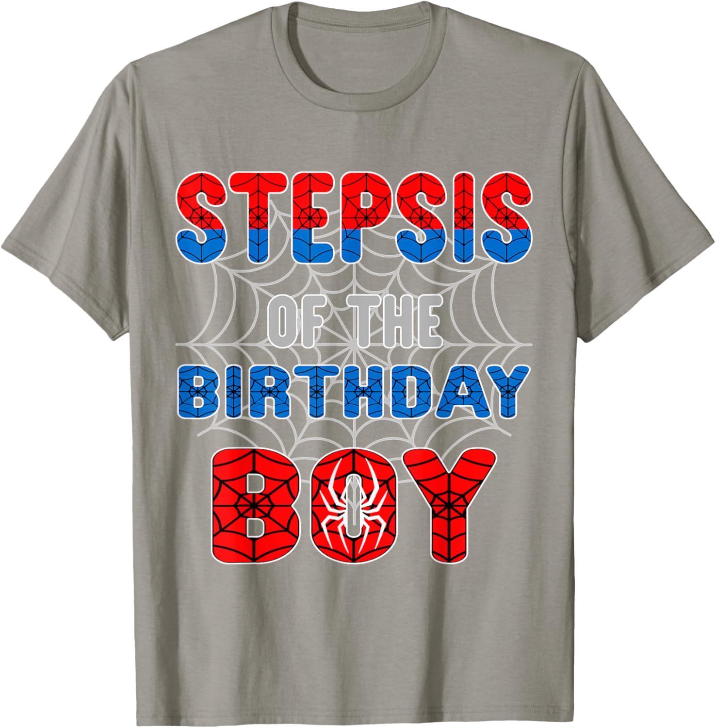 Spider Web Birthday Party T-Shirt for Step Sis of the Birthday Boy - 14