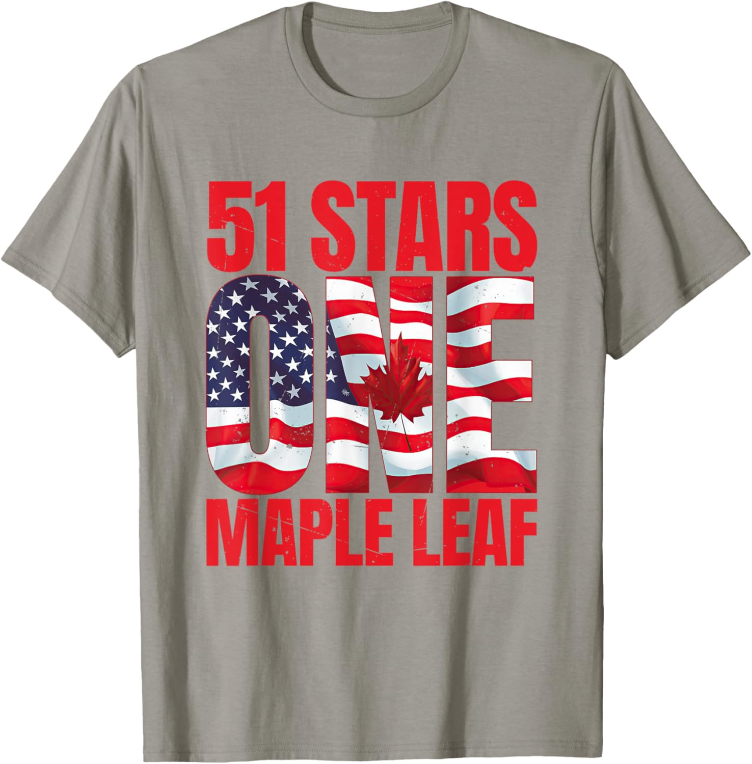 51 Stars One Maple Leaf T-Shirt for Satire and Joke Lovers - 13