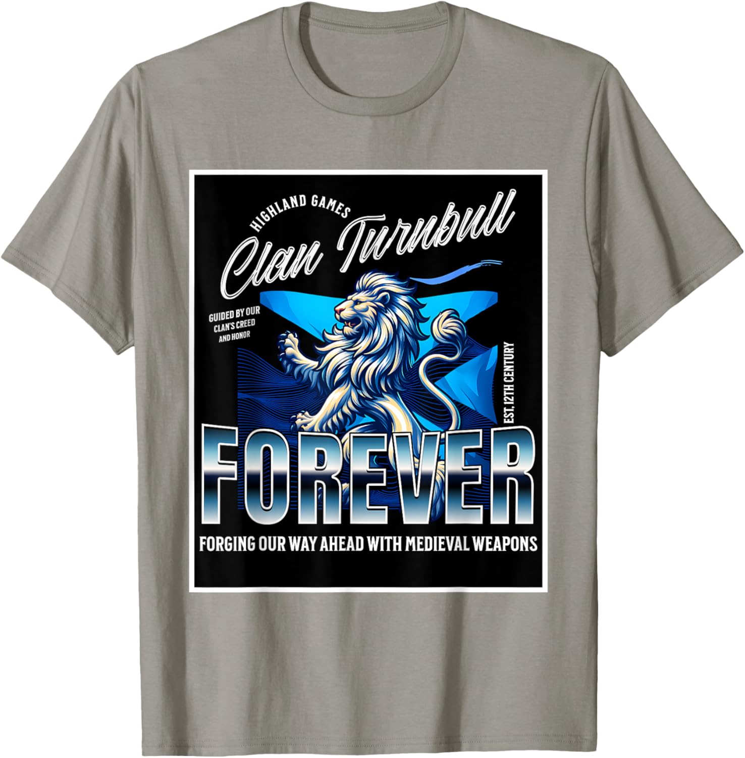 Clan Turnbull Strength and Honor Lion Roots T-Shirt for Family Pride - 25