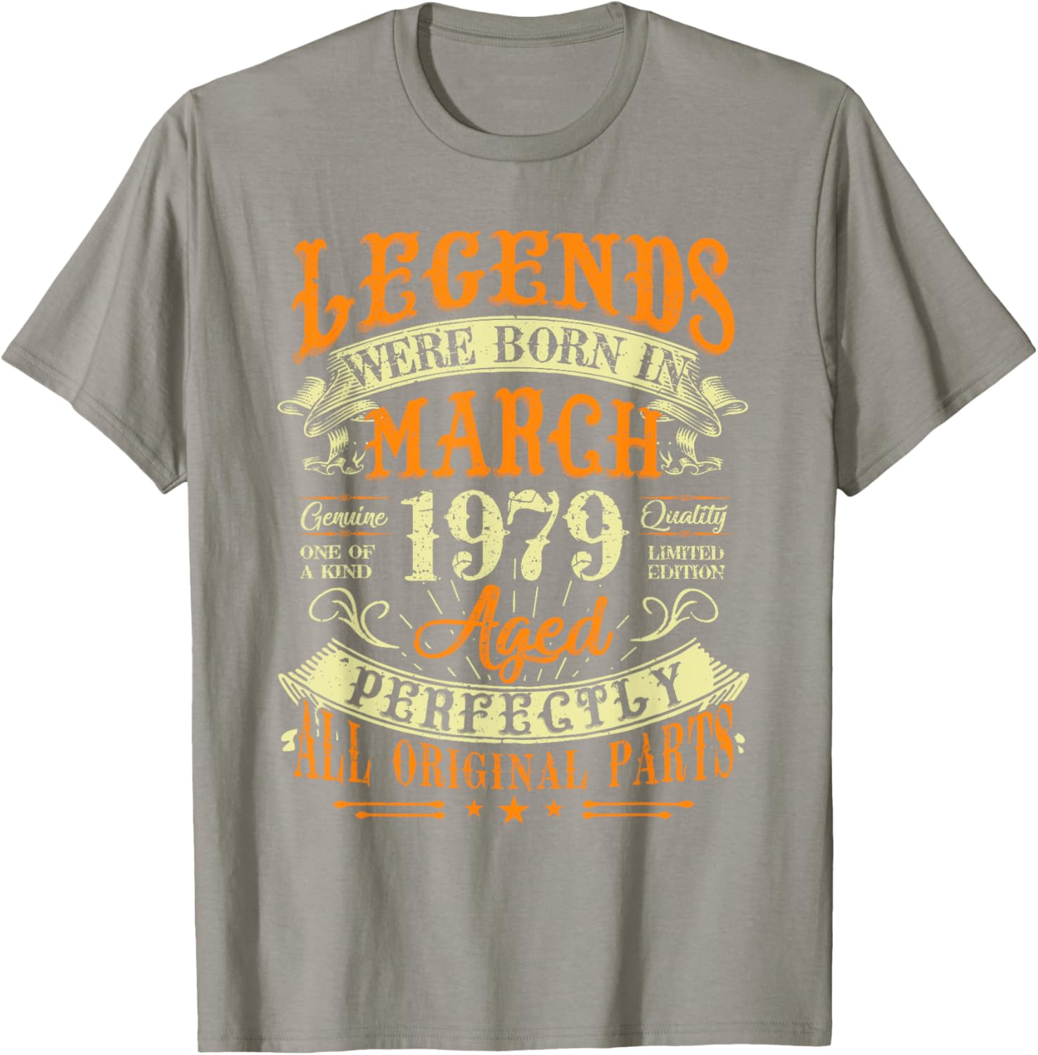 46th Birthday Gift T-Shirt for Legends Born in March 1979 - 3