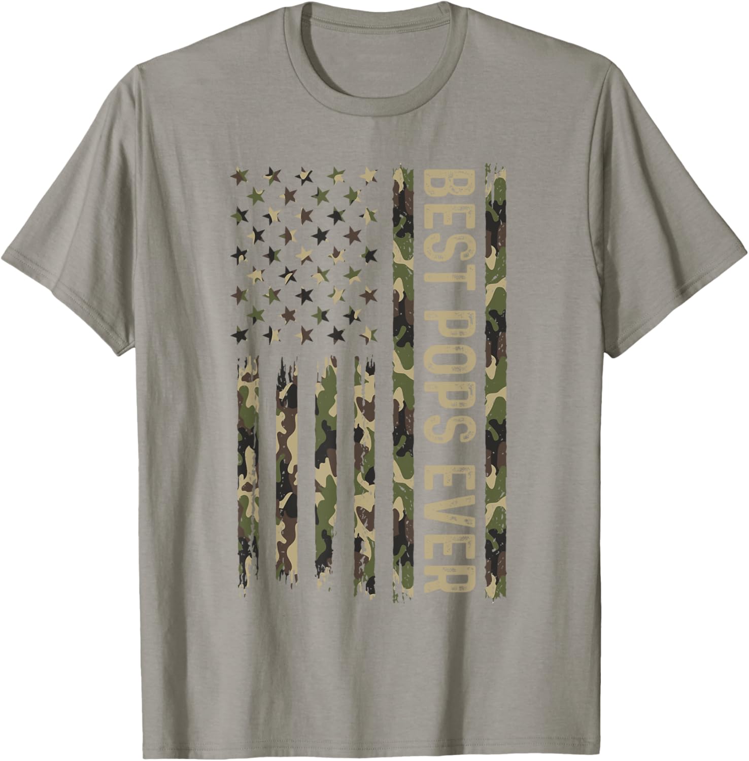 Best Pops Ever Camouflage Flag T-Shirt for Father's Day Gifts - 4