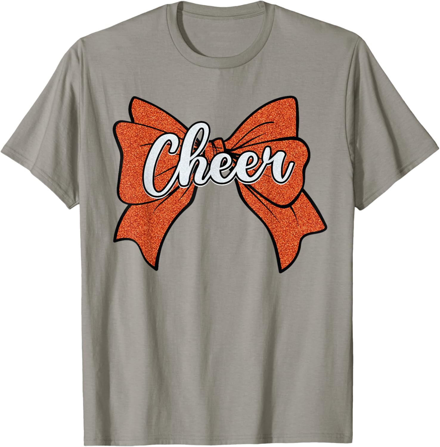Coquette Orange Cheer Bow Sport T-Shirt for Cheerleaders and Fans - 10