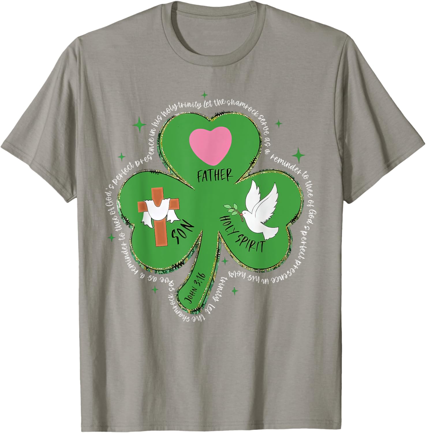 Shamrock Holy Trinity T-Shirt Father Son Holy Spirit Patrick Style - 10