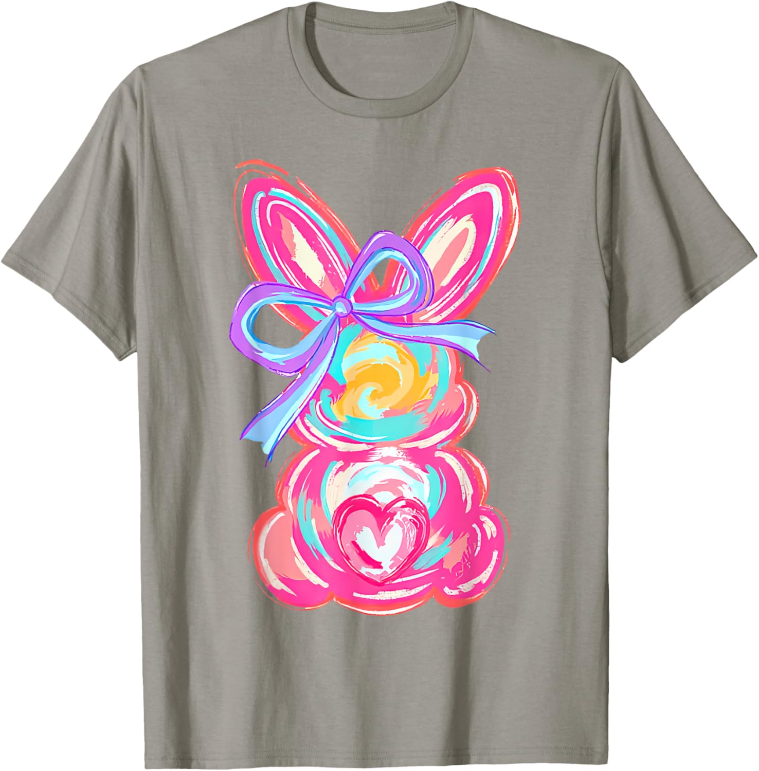 Coquette Bow Bunny Easter Shirt for Women and Girls Fun T-Shirt - 1