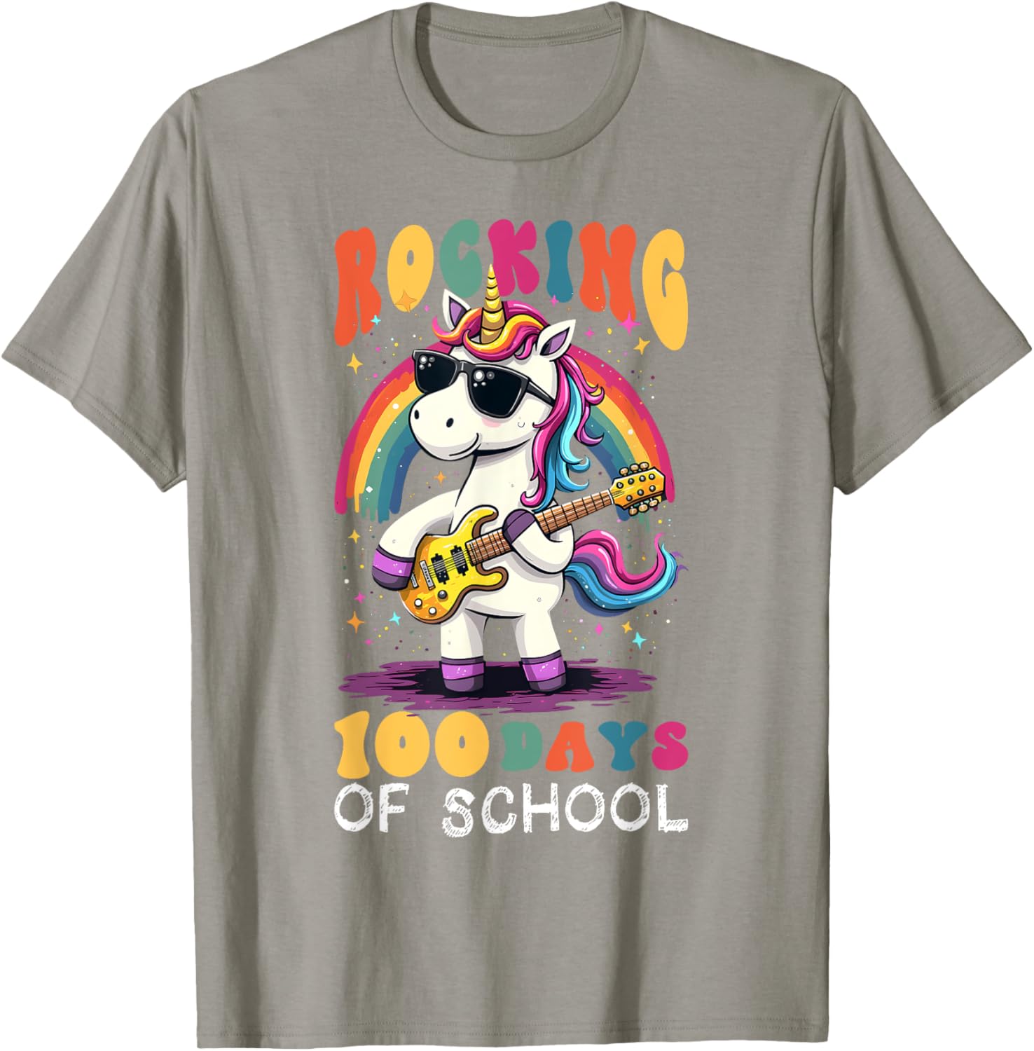 Unicorn 100 Days of School Teacher T-Shirt for Magical Celebrations - 14