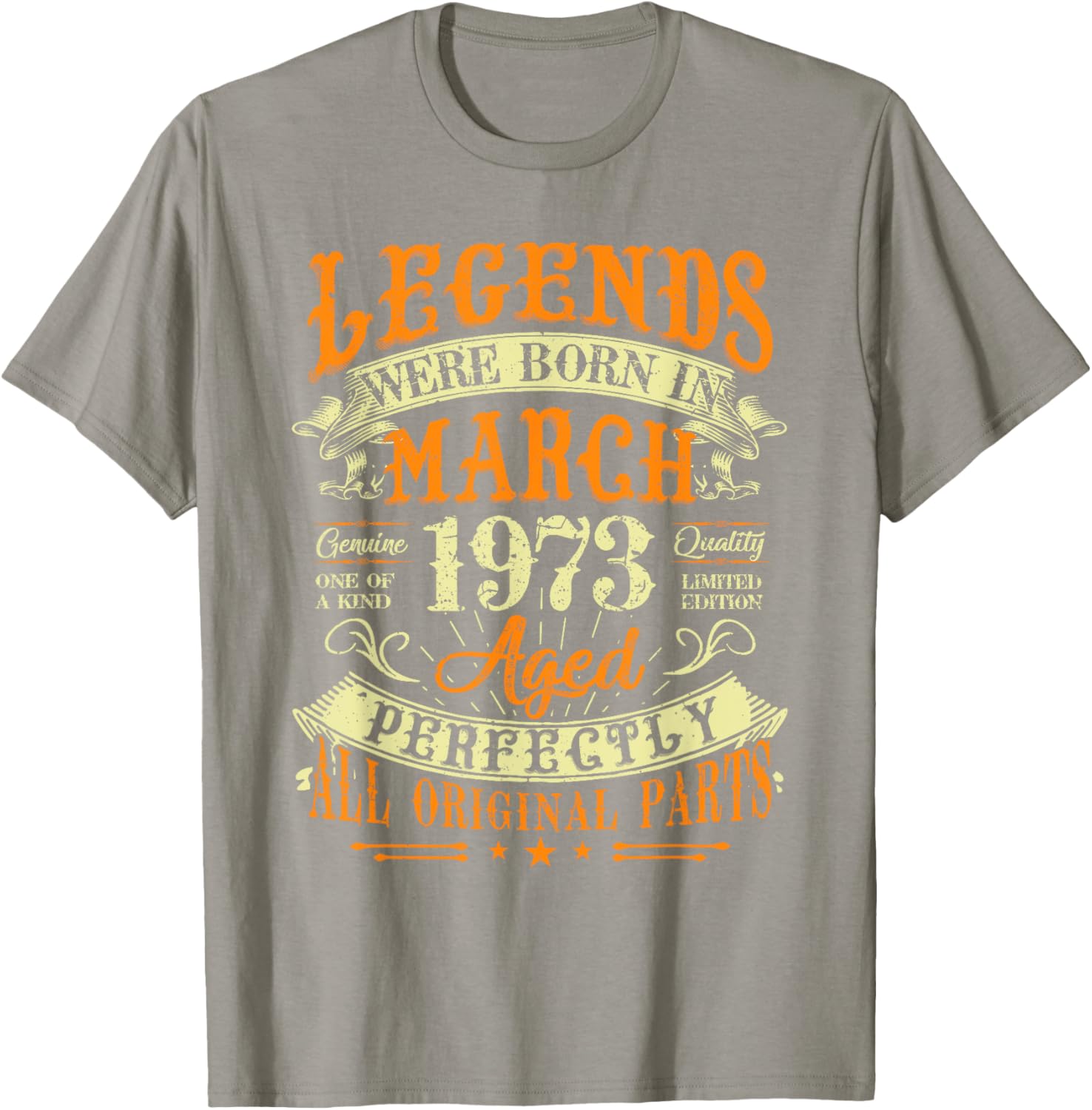 52nd Birthday Gift T-Shirt for Legends Born in March 1973 - 8